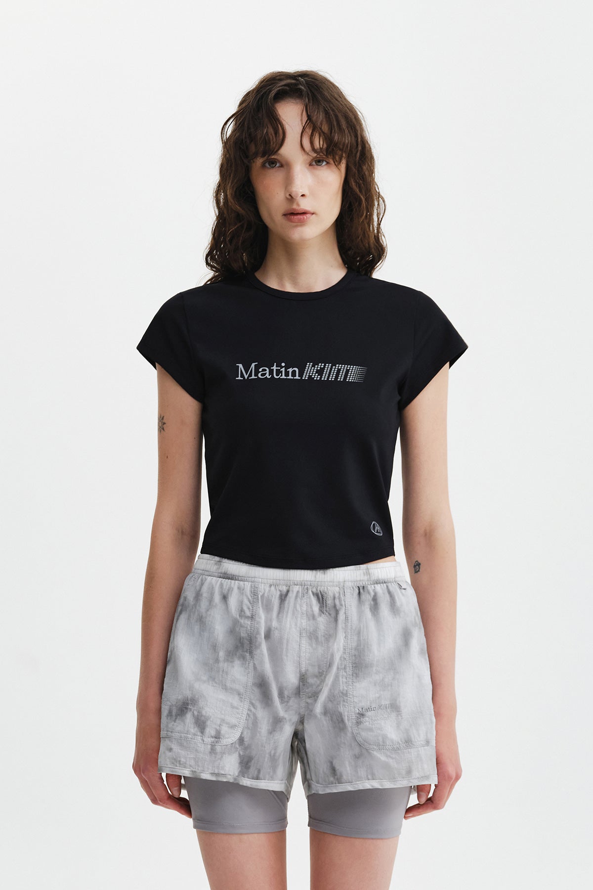 Matin Kim - Matin Pace Reflective Logo Slim Top (Black) product image 11 | TRAB K-Fashion Australia