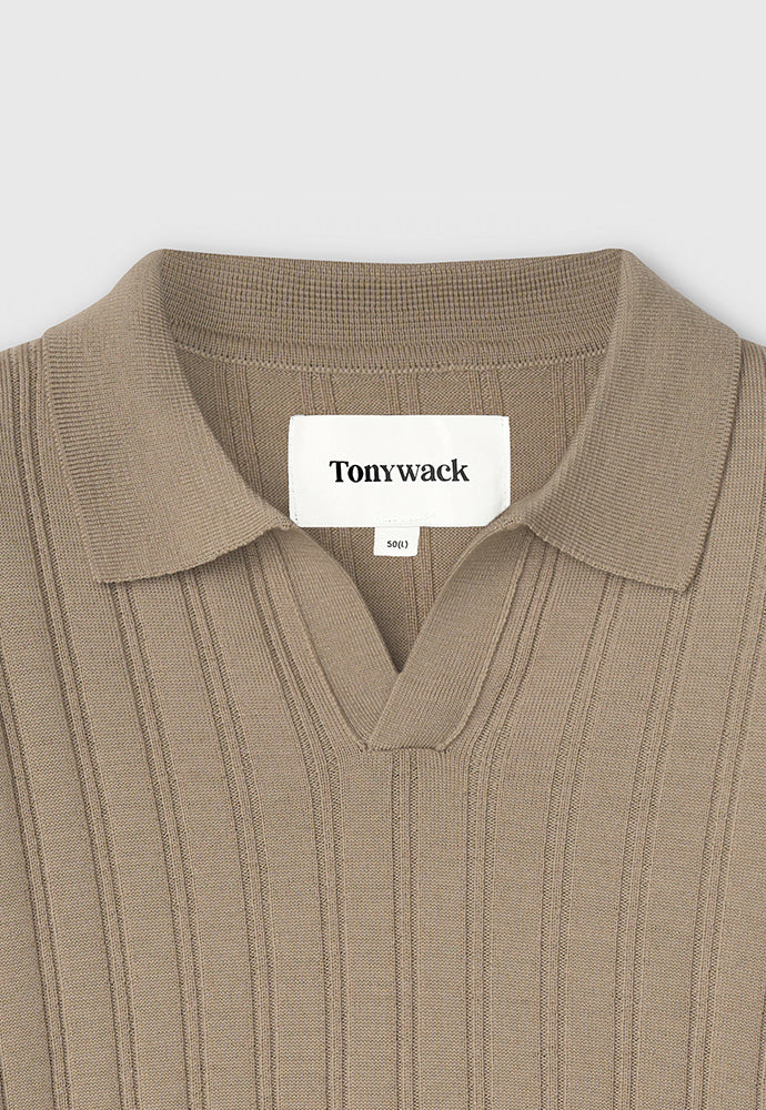 Tonywack - Merino Wool Open Collar Sweater (French Beige) product image 10 | TRAB K-Fashion Australia