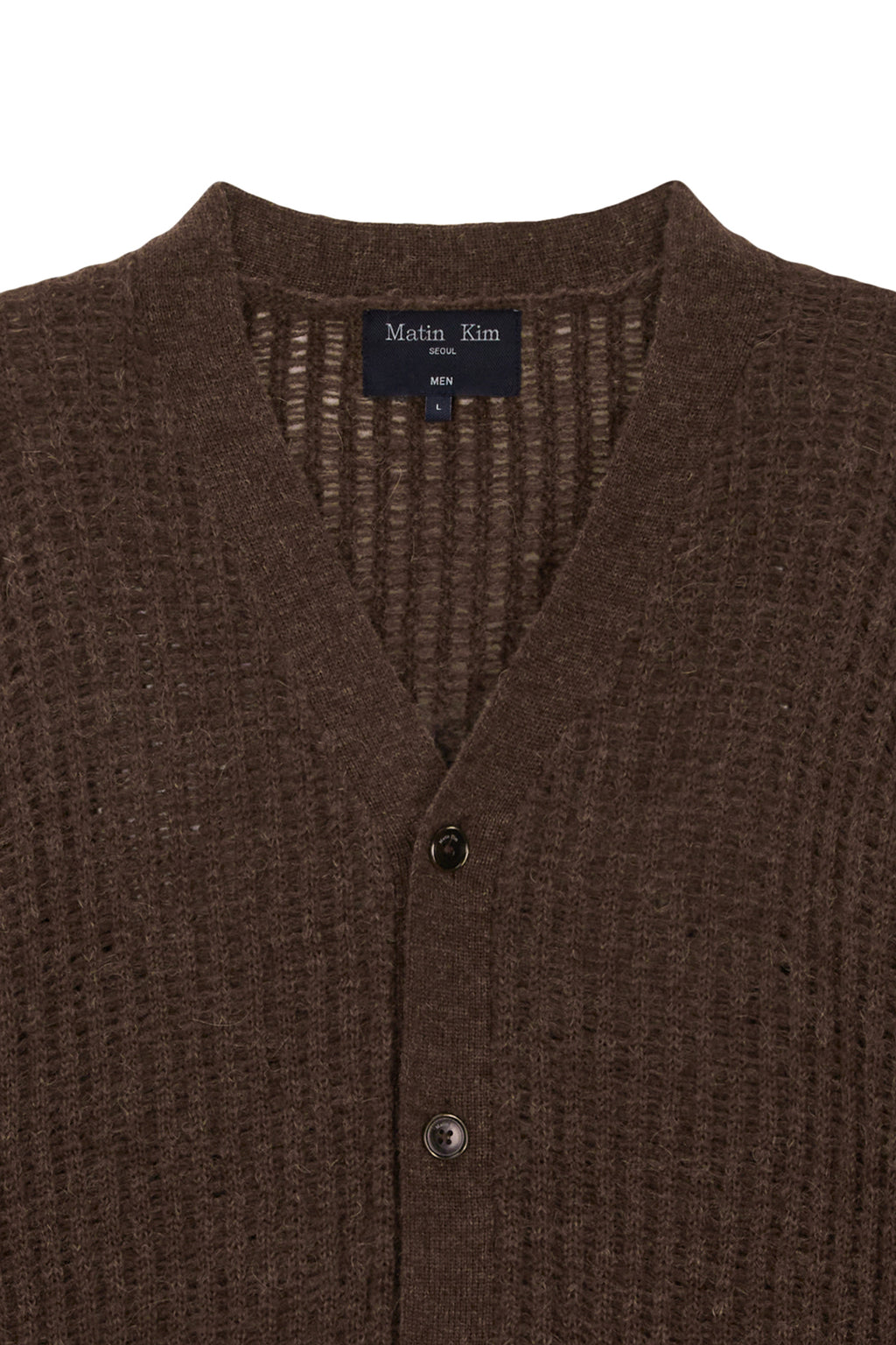 Matin Kim - Hairy Crochet Cardigan (Brown) product image 3 | TRAB K-Fashion Australia