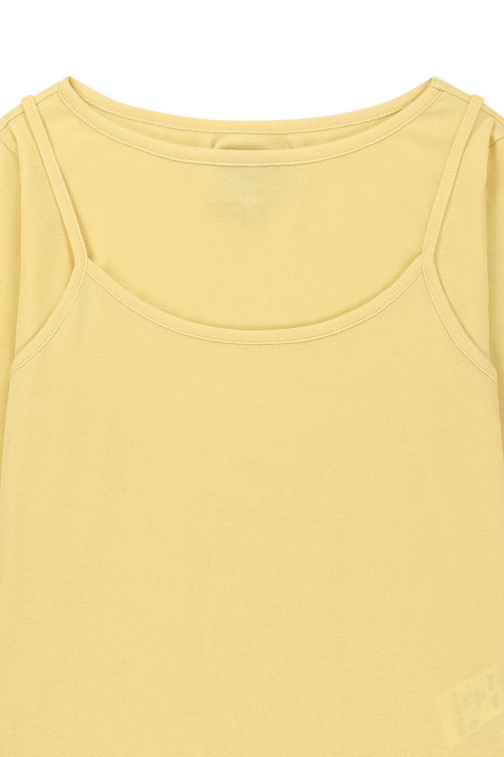 Matin Kim - 3/4 Sleeve Top & Tank Layered Set (Yellow) product image 5 | TRAB K-Fashion Australia