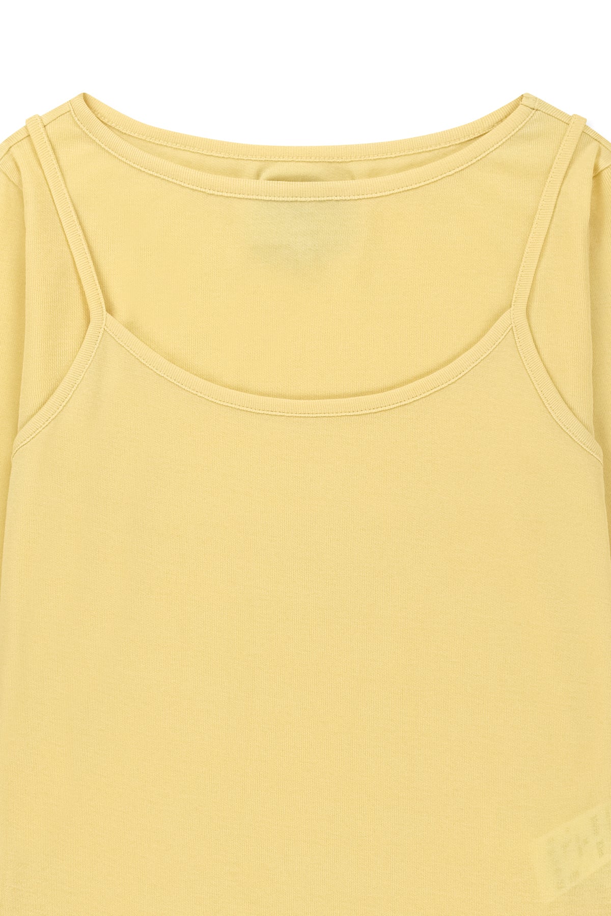 Matin Kim - 3/4 Sleeve Top & Tank Layered Set (Yellow) product image 5 | TRAB K-Fashion Australia