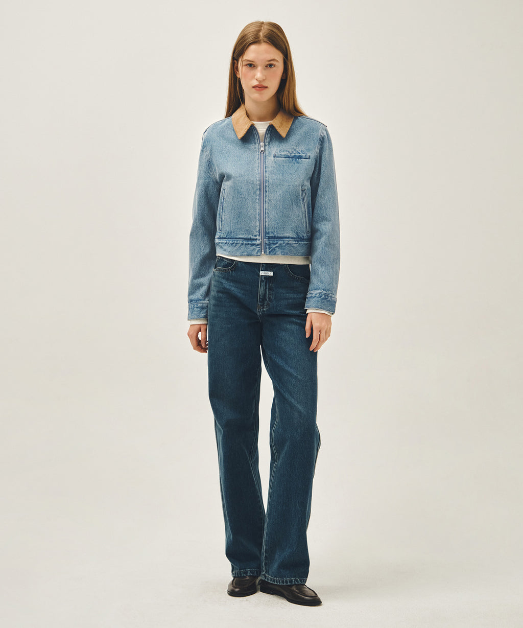 Marithe & Francois Girbaud - Crop Denim Blouson Jacket (Light Blue) product image 4 | TRAB K-Fashion Australia