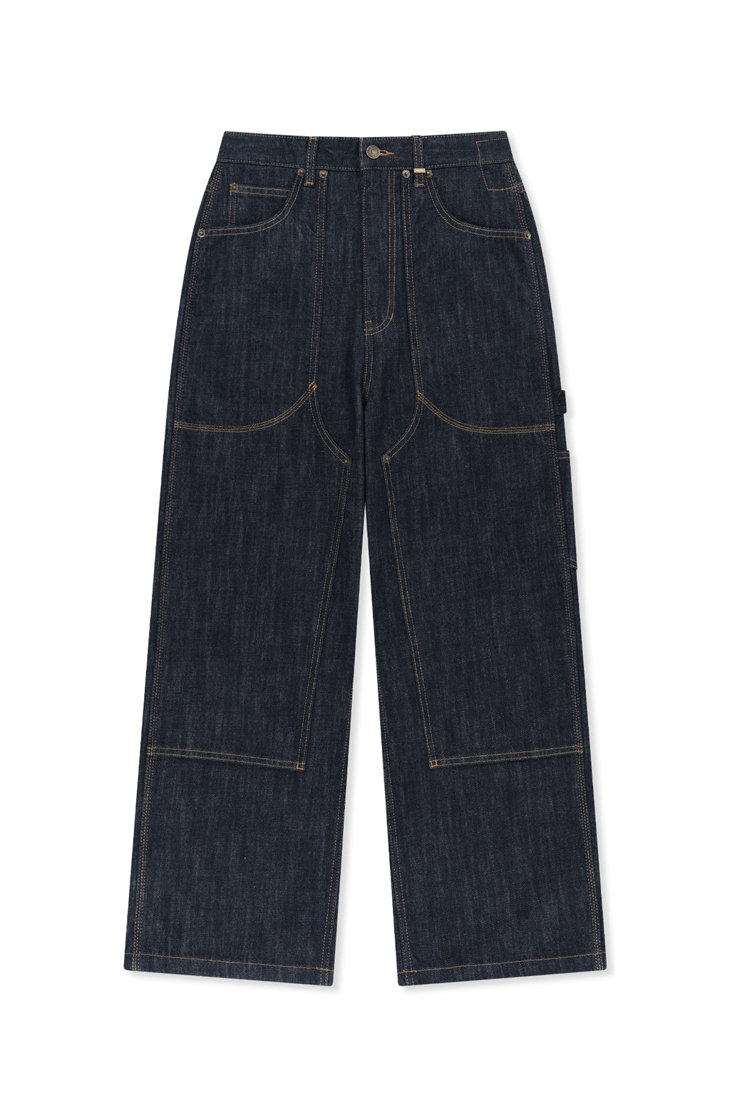 Matin Kim - Panel Stitch Denim Pants (Dark Navy) product image 1 | TRAB K-Fashion Australia