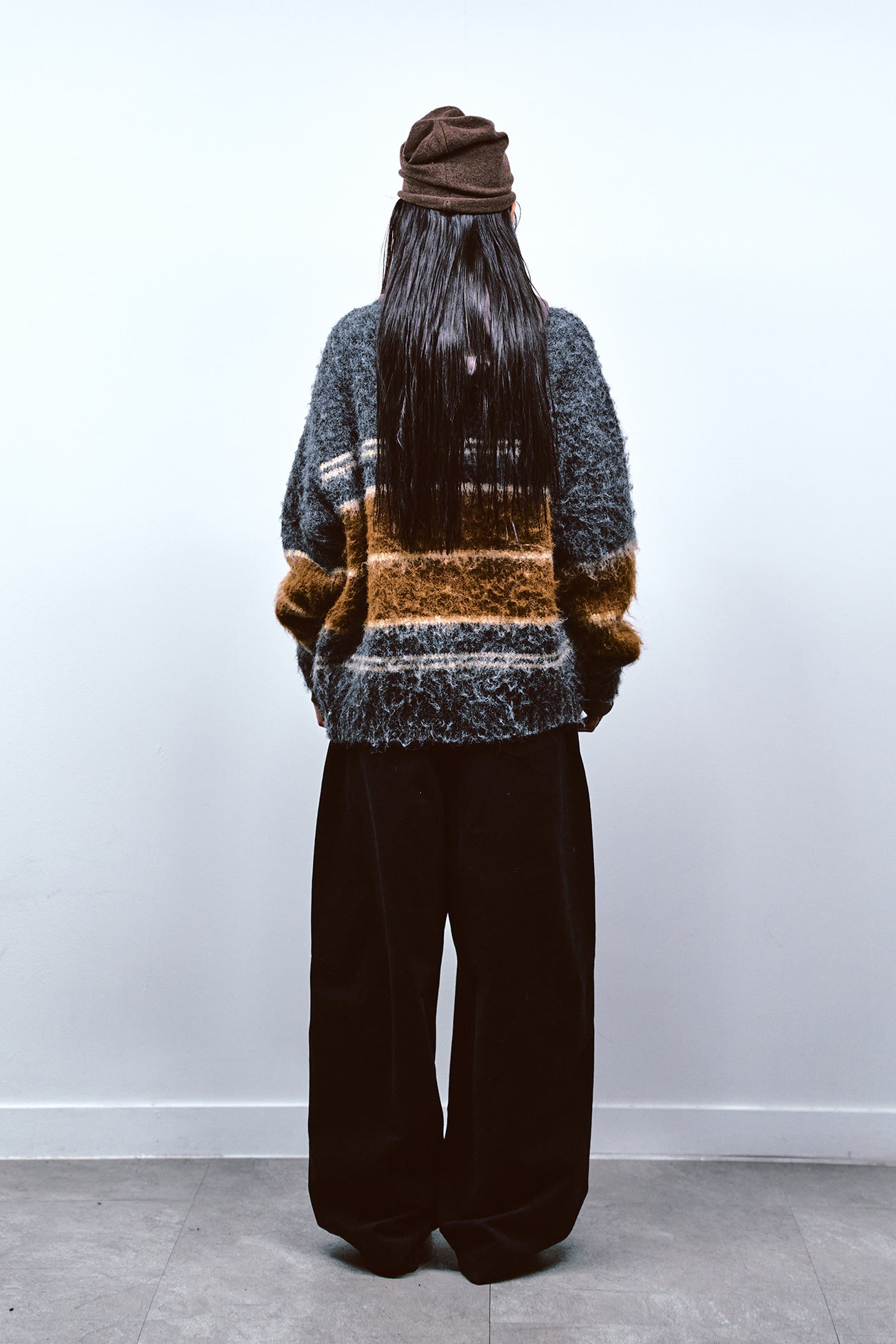 Deinet - Wool Blended Stripe Knit Cardigan (Grey) product image 3 | TRAB K-Fashion Australia
