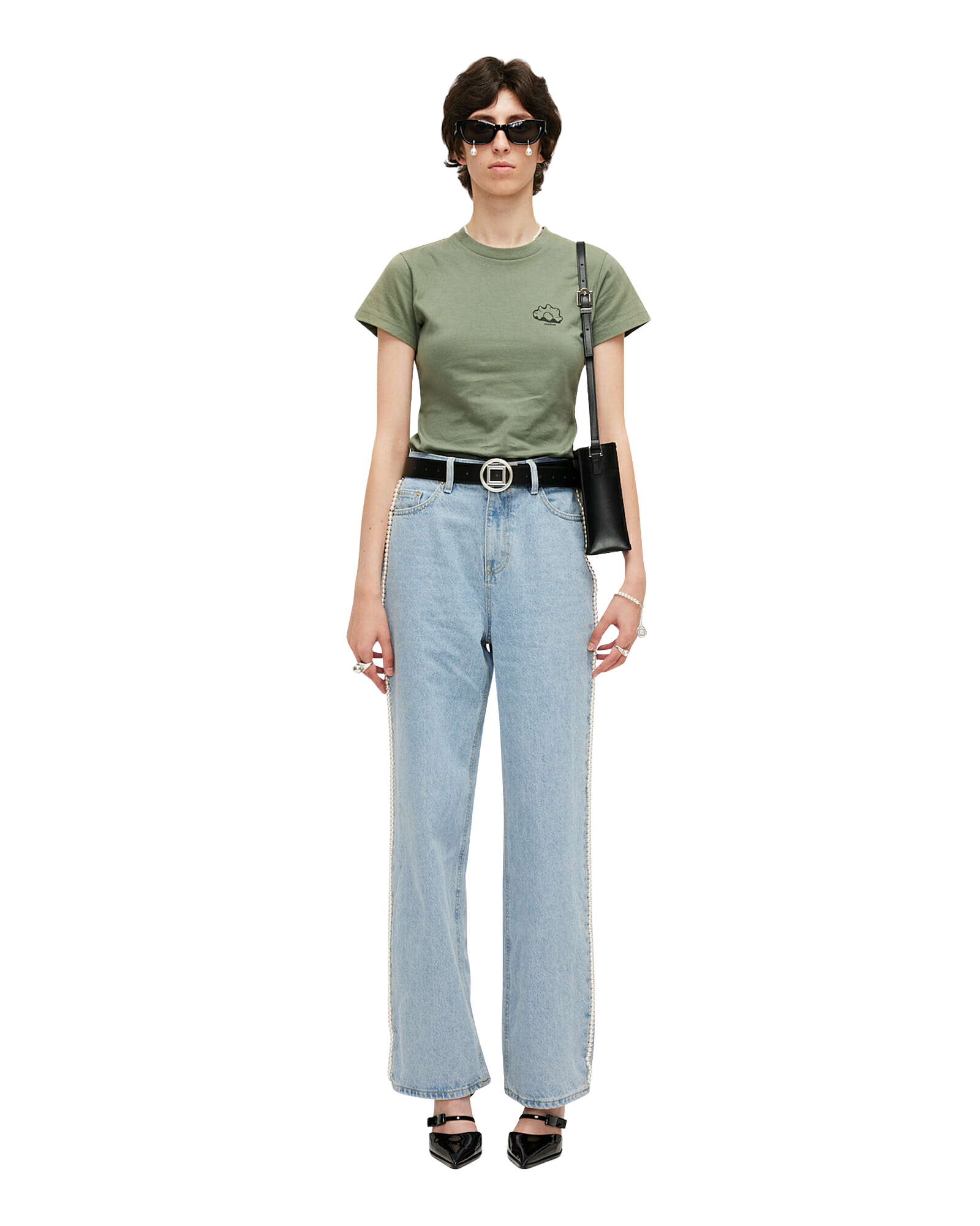 Kimhe Kim - Pearl Embellished Wide Leg Denim Pants (Sky Blue) product image 6 | TRAB K-Fashion Australia