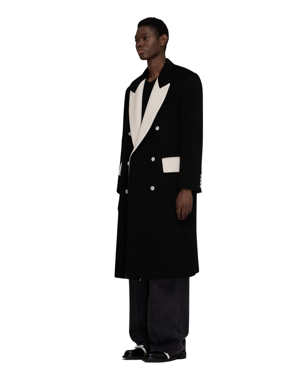Kimhe Kim - Bi Color Double Breasted Coat (Black/Ivory) product image 13 | TRAB K-Fashion Australia