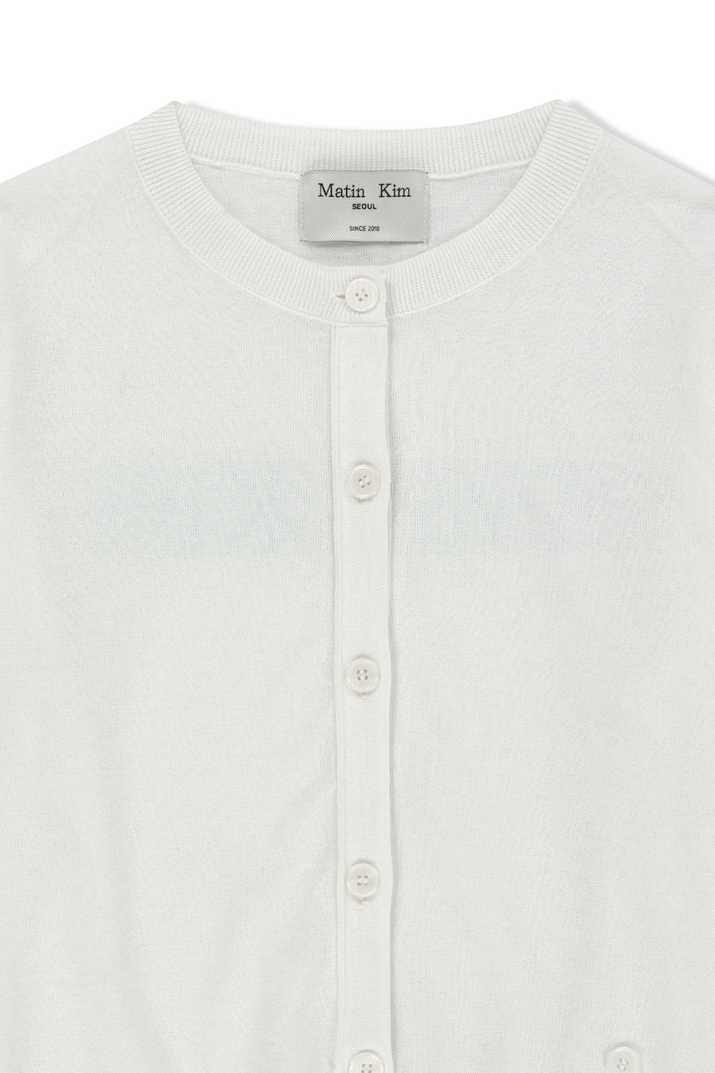 Matin Kim - Back Logo Sheer Cardigan (White) product image 3 | TRAB K-Fashion Australia