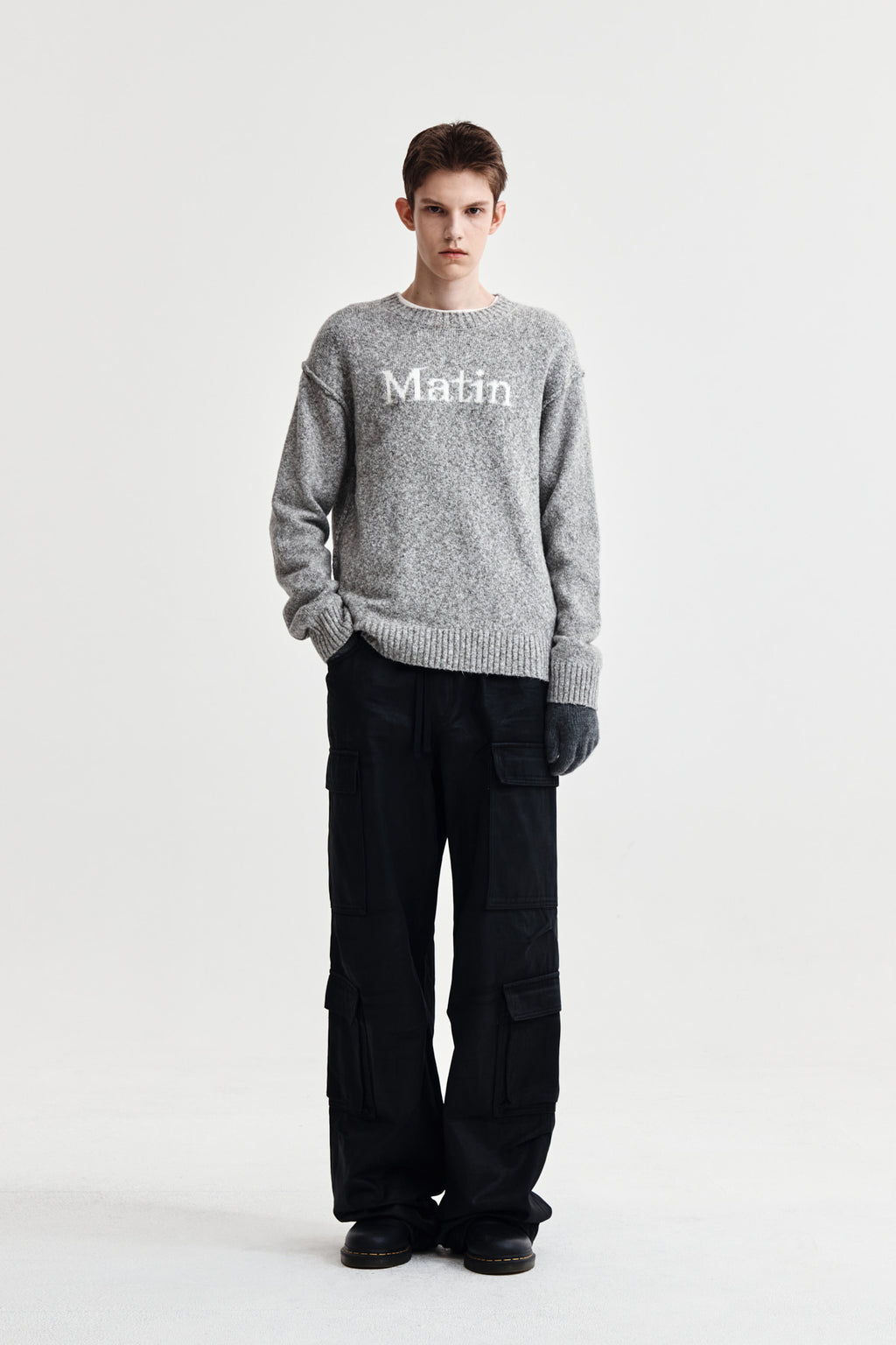 Matin Kim - Matin Mixed Yarn Knit Pullover (Grey) product image 13 | TRAB K-Fashion Australia