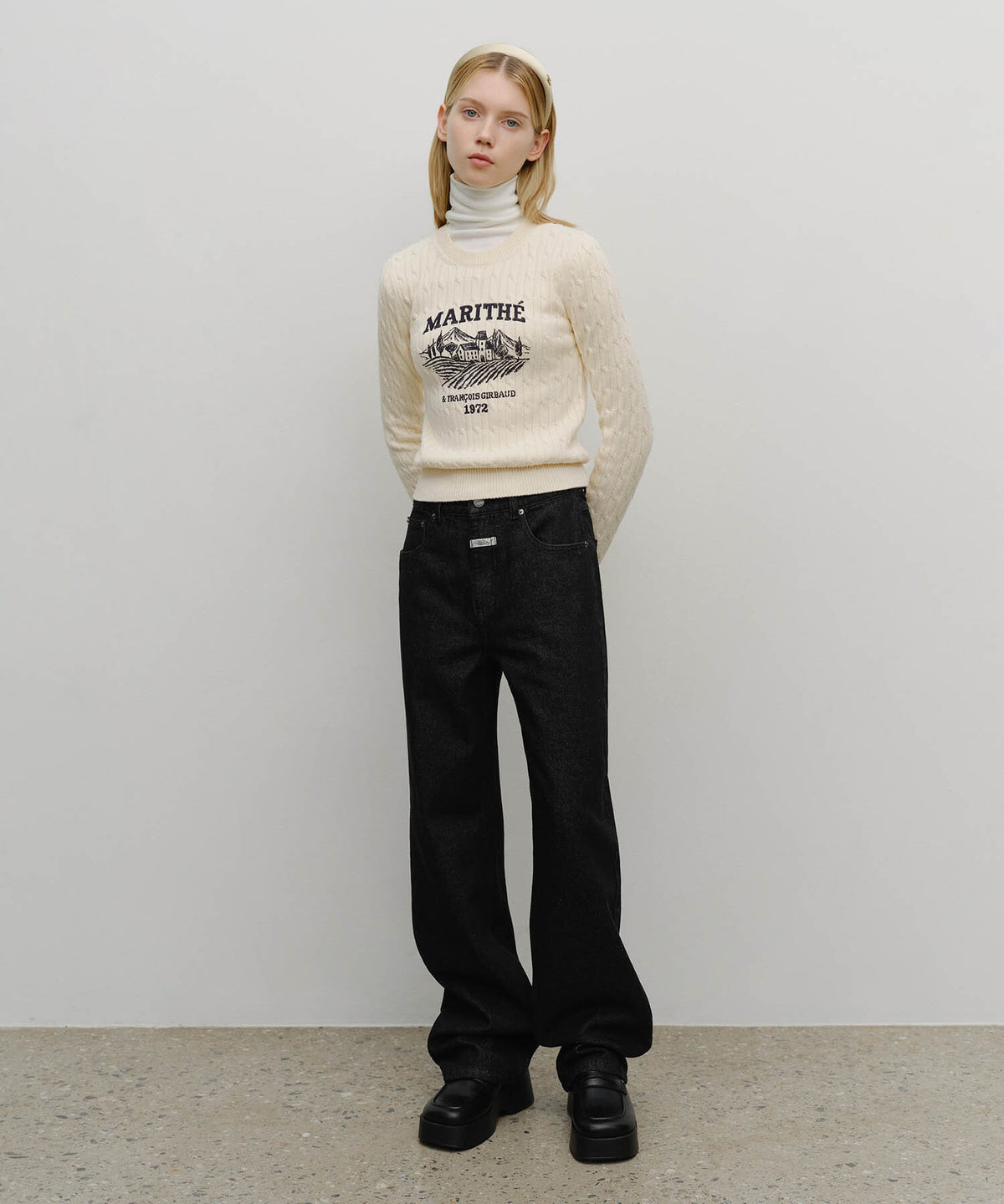 Marithe & Francois Girbaud - Straight Fit Raw Denim Pants (Black) product image 3 | TRAB K-Fashion Australia