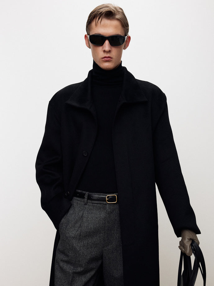 Tonywack - Hand-Made Wool Cashmere Stand-Collar Coat (Black) product image 11 | TRAB K-Fashion Australia