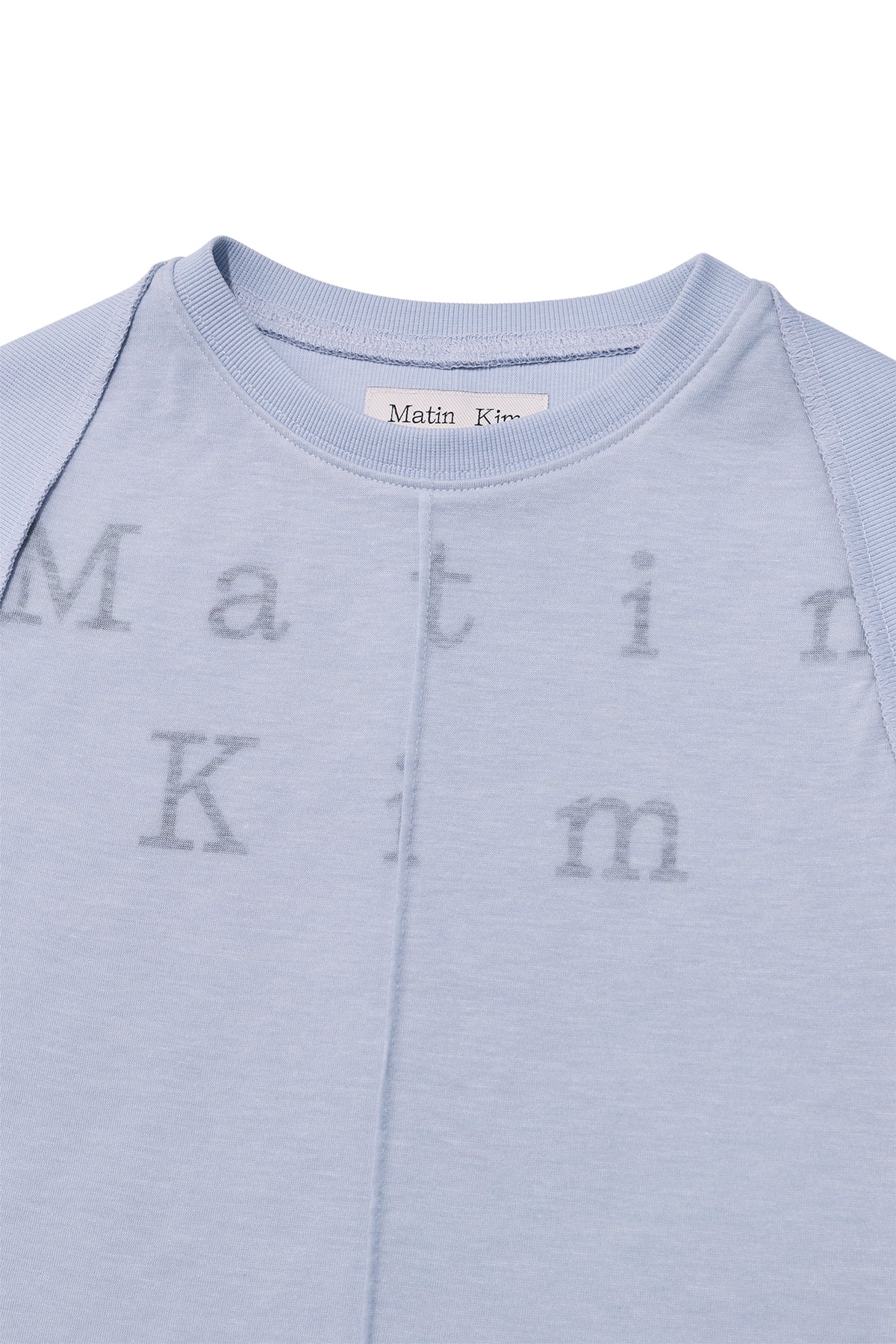 Matin Kim - Pintuck Layered Slim Crop Top (Light Blue) product image 3 | TRAB K-Fashion Australia