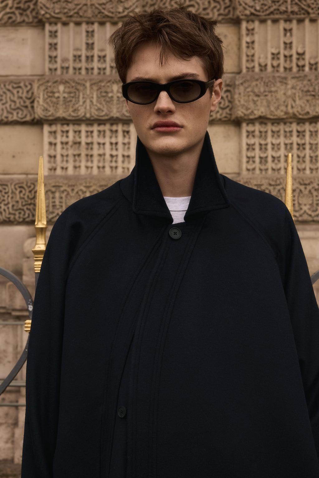 STU - Curved Double Line Mac Coat In Cashmere (Navy) product image 4 | TRAB K-Fashion Australia