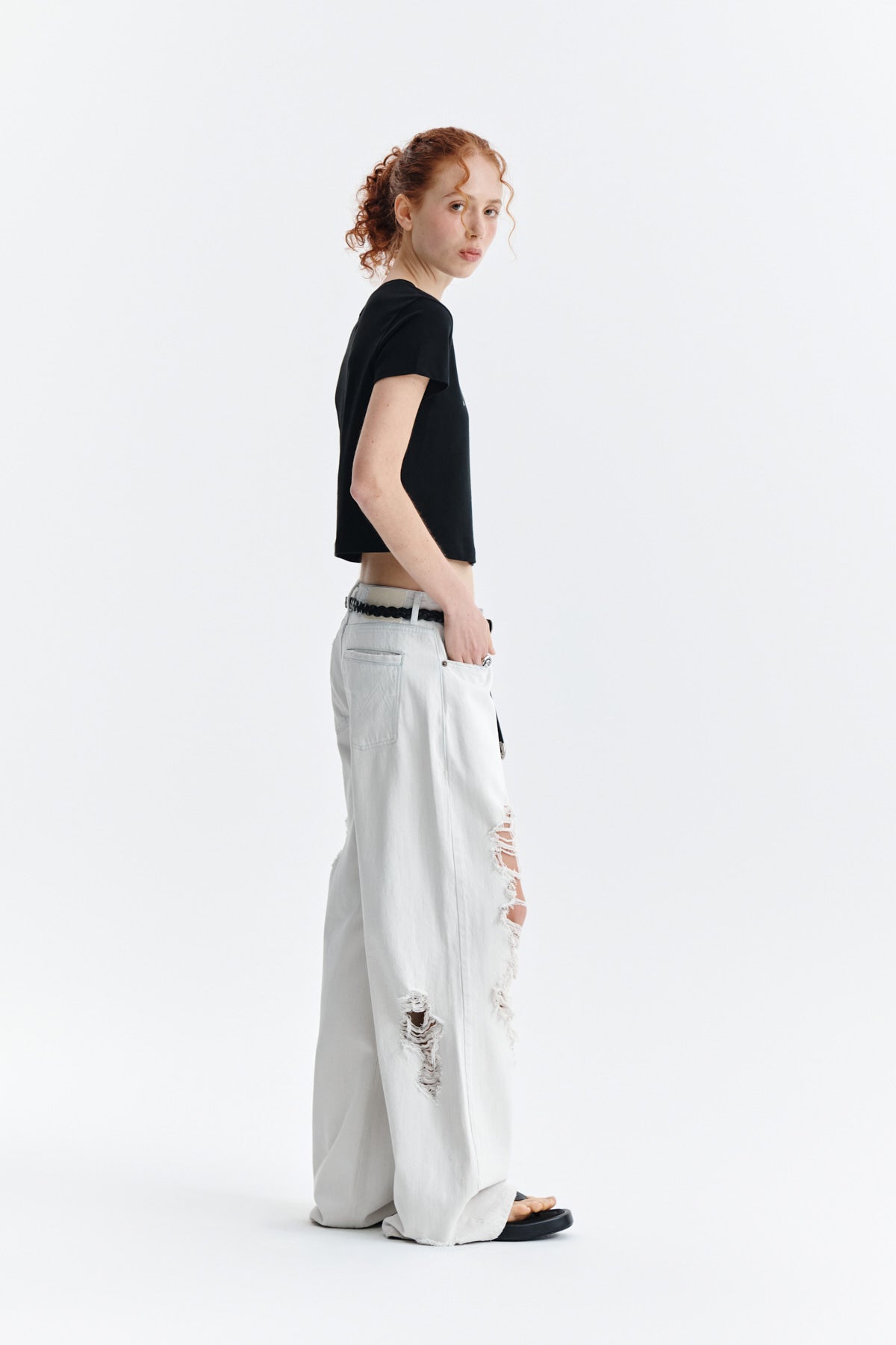 Matin Kim - Pattern Artwork Logo Crop Top (Black) product image 7 | TRAB K-Fashion Australia