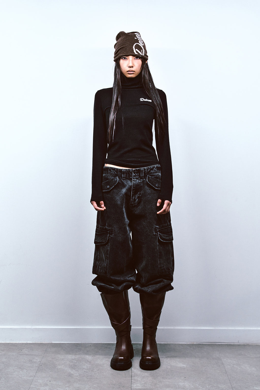 Deinet - Chain Denim M51 Cargo Pants (Black) product image 1 | TRAB K-Fashion Australia