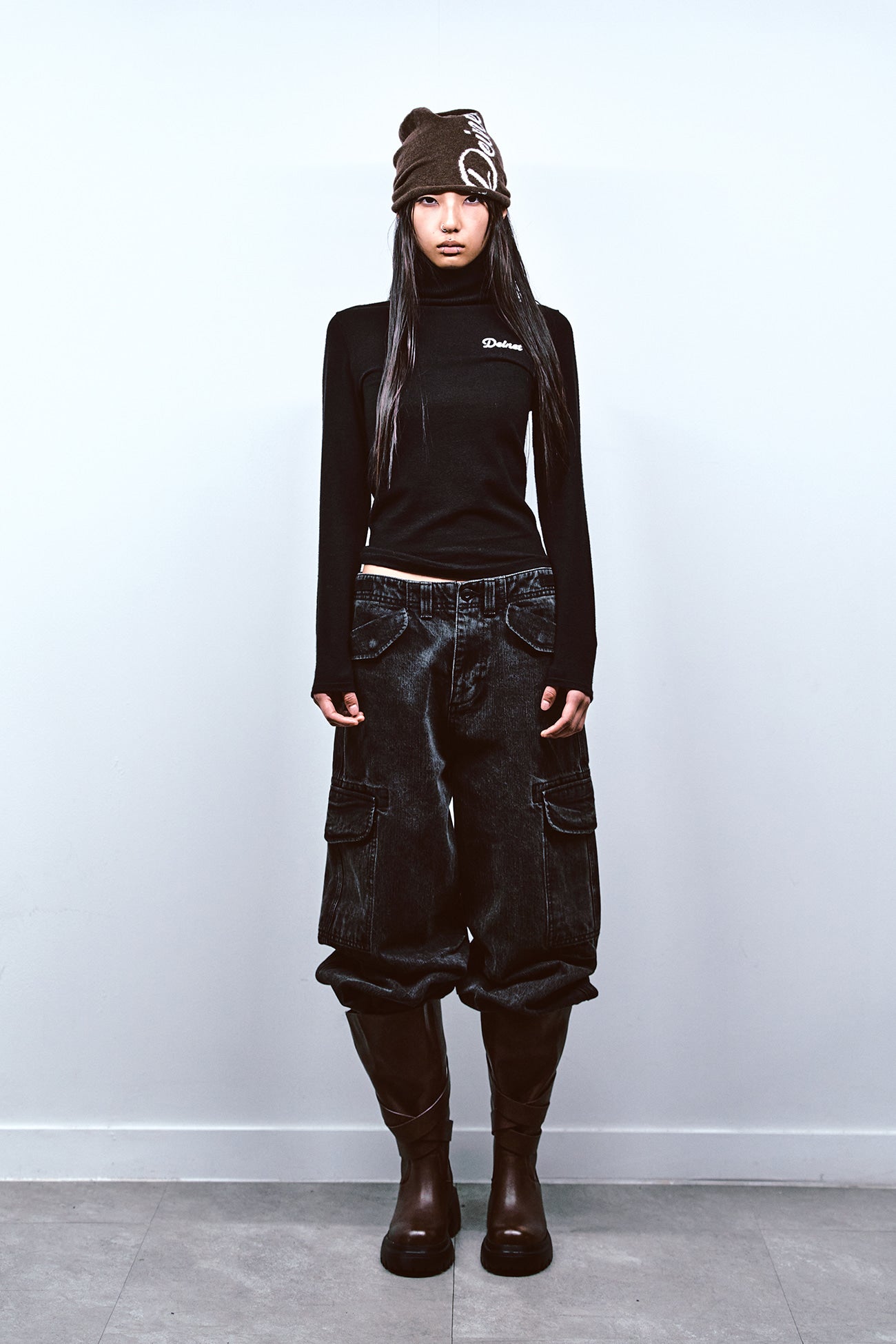 Deinet - Chain Denim M51 Cargo Pants (Black) product image 1 | TRAB K-Fashion Australia