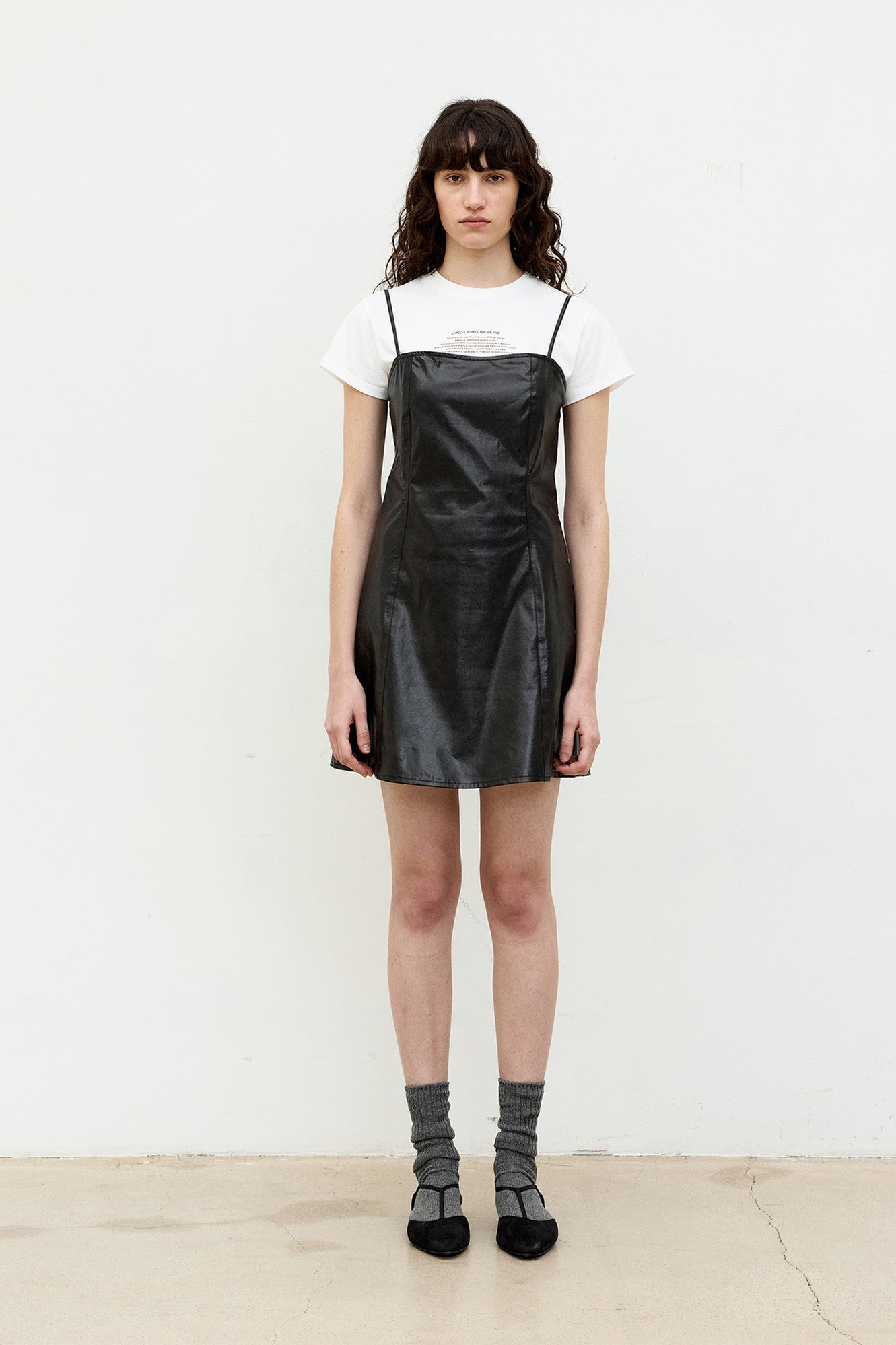 Coor - Fake Leather Back Strap Dress (Black) product image 2 | TRAB K-Fashion Australia