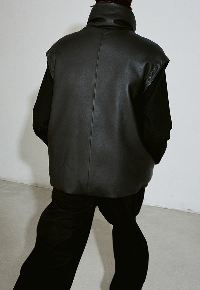 Tonywack - Leather Down Puffer Jacket (Black) product image 8 | TRAB K-Fashion Australia
