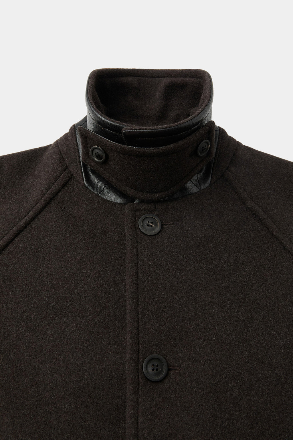 Coor - Fake Leather Trim Bellandi Half Coat (Melange Brown) product image 6 | TRAB K-Fashion Australia
