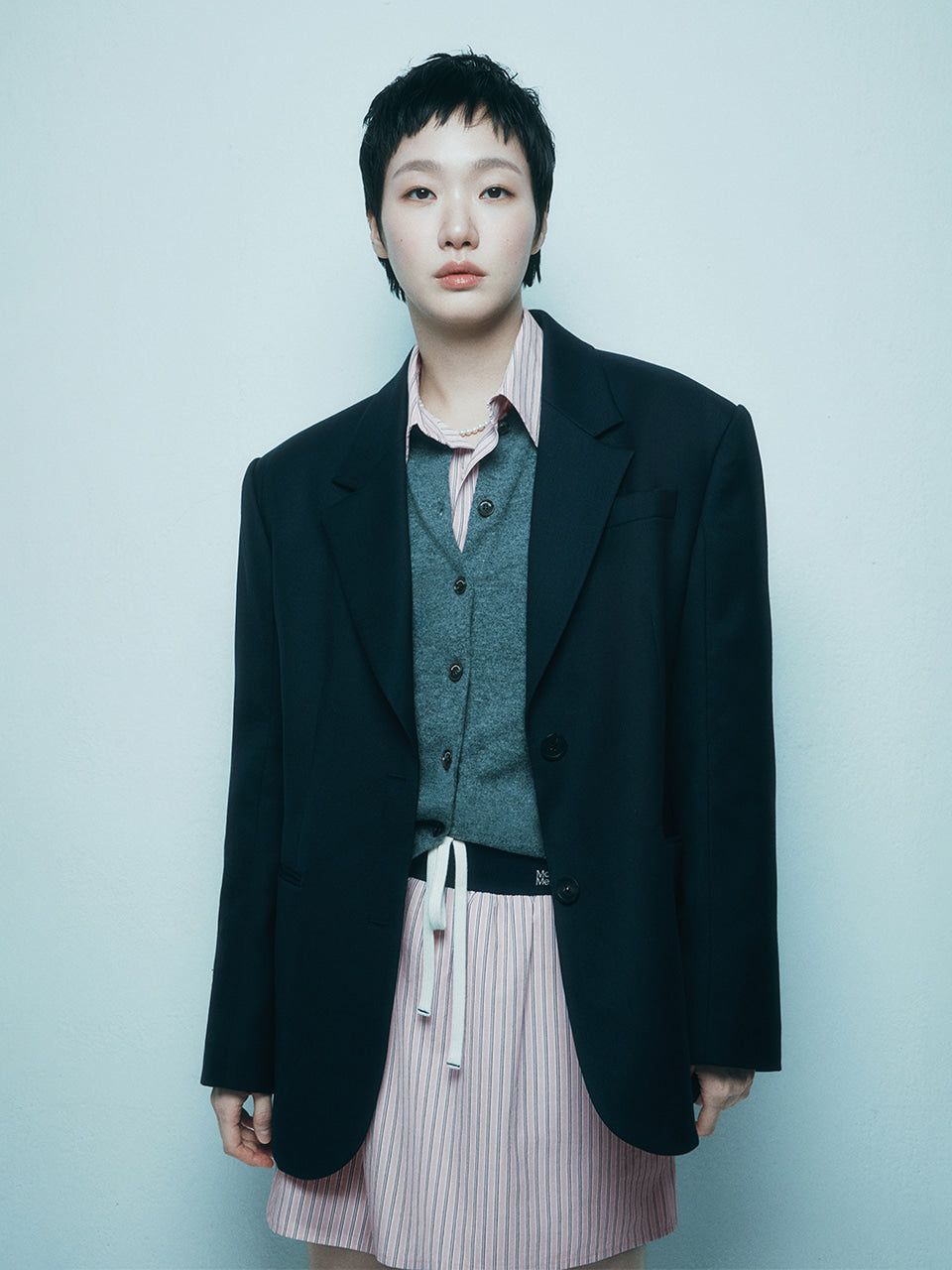 Mardi Mercredi - Wool Oversized Single Jacket (Navy) product image 1 | TRAB K-Fashion Australia