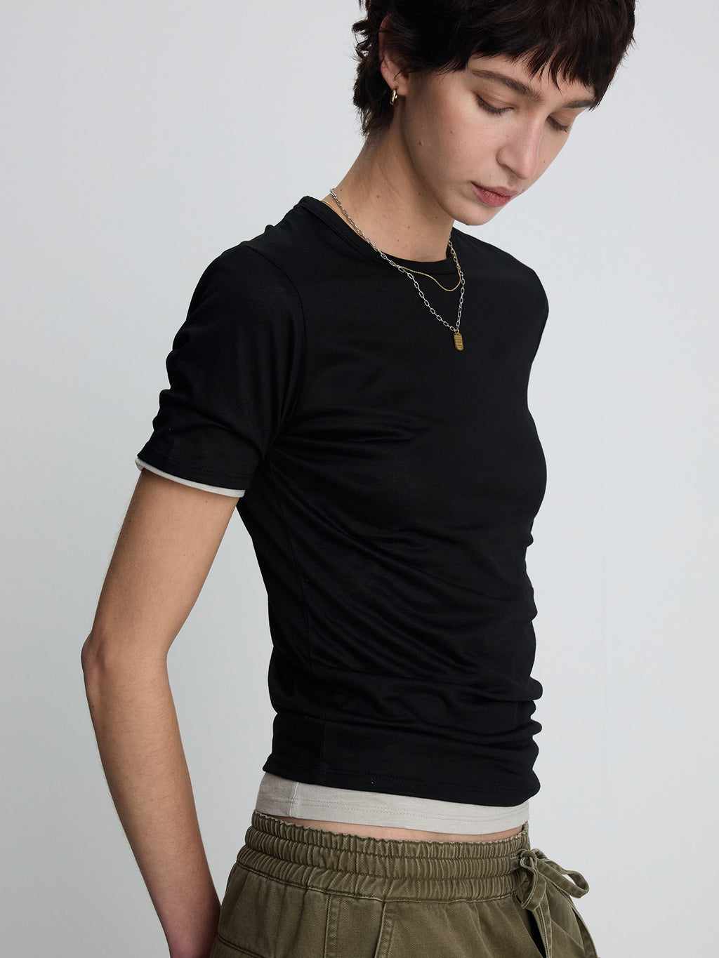 Tonywack - Tencel Short Sleeve T-Shirt (Black) product image 4 | TRAB K-Fashion Australia