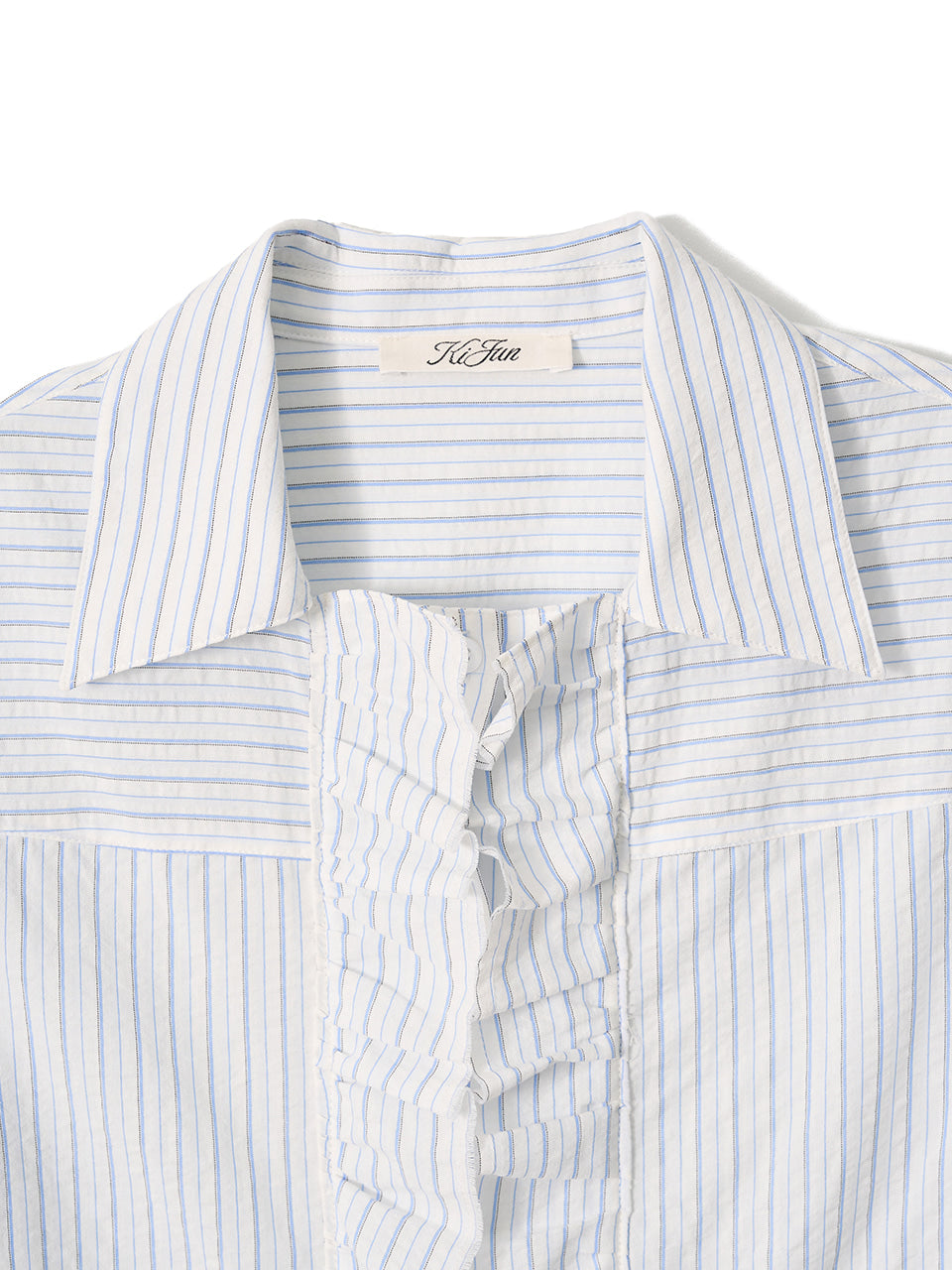 Kijun - Ruffle Detail Shirt (Sky Blue) product image 11 | TRAB K-Fashion Australia