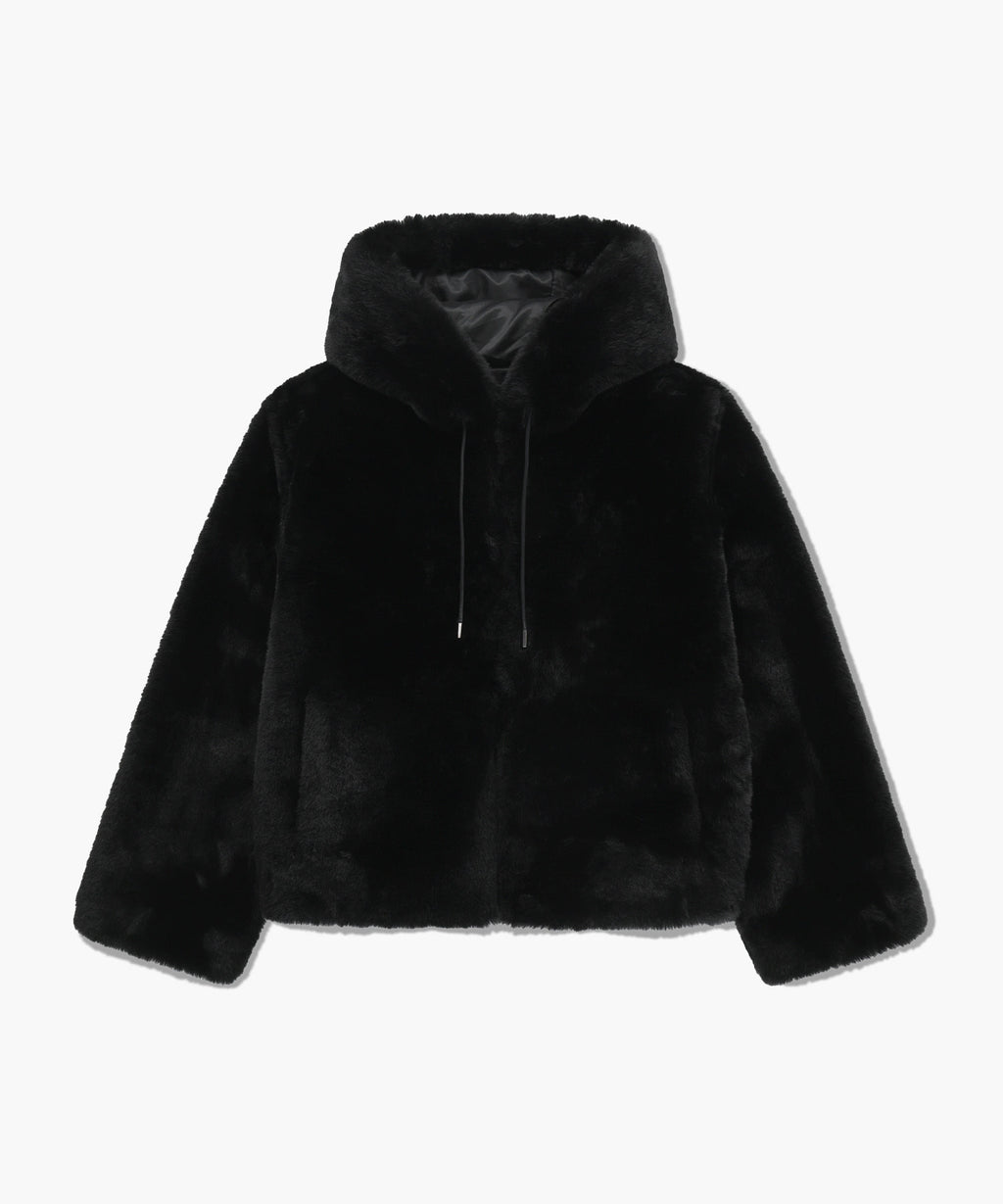 Marithe & Francois Girbaud - Hooded Faux Fur Jacket (Black) product image 6 | TRAB K-Fashion Australia