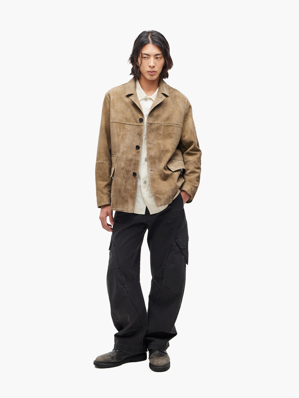 Jiyong Kim - Goat Suede Work Jacket (Beige) product image 1 | TRAB K-Fashion Australia
