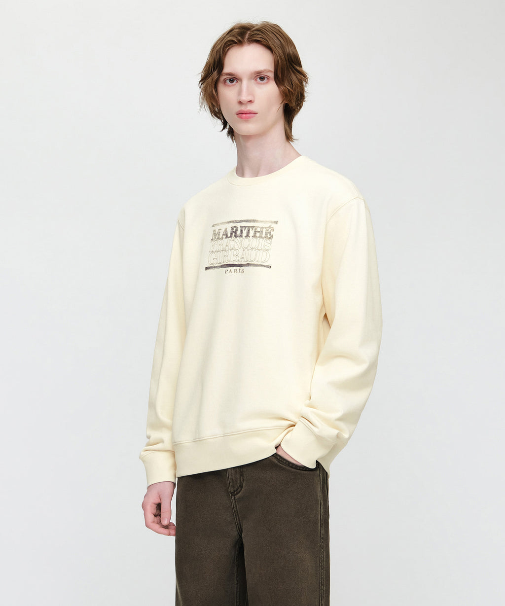 Marithe & Francois Girbaud - Classic Logo Check Applique Sweatshirt (Ivory) product image 2 | TRAB K-Fashion Australia