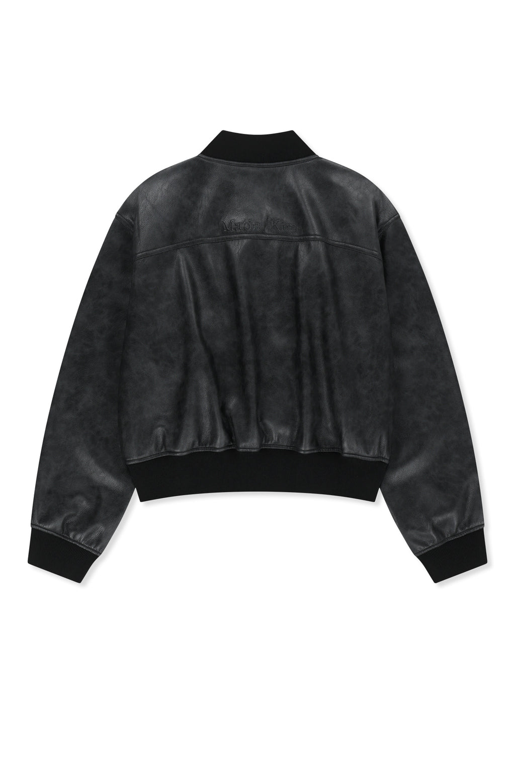 Matin Kim - Faux Leather Rib Collar Blouson (Black) product image 2 | TRAB K-Fashion Australia