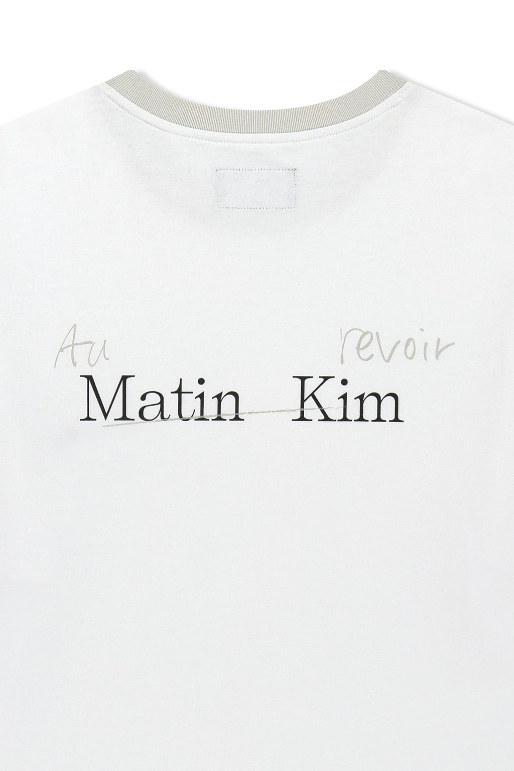 Matin Kim - Tonal Rib Back Logo Top (White) product image 4 | TRAB K-Fashion Australia