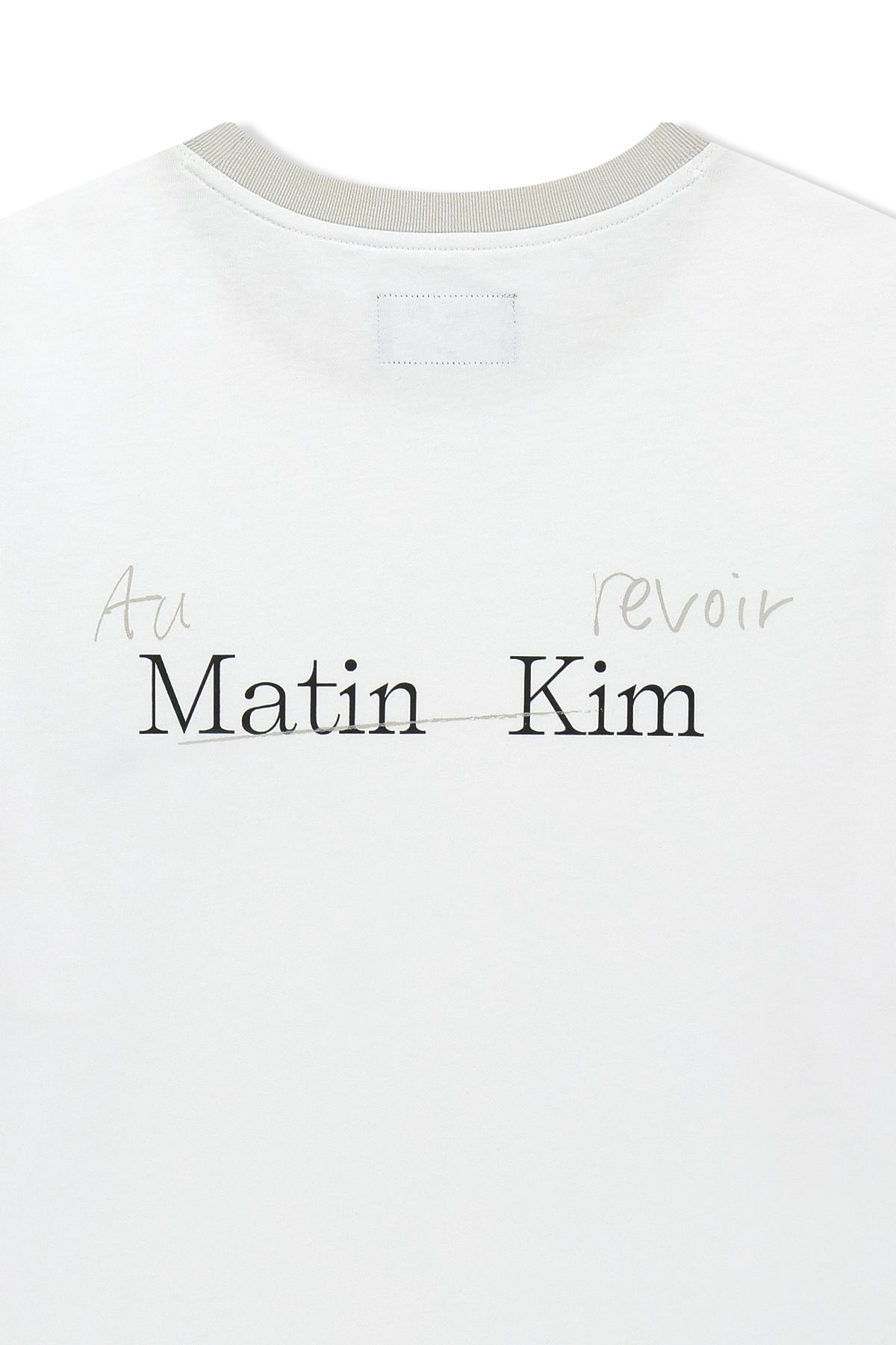 Matin Kim - Tonal Rib Back Logo Top (White) product image 4 | TRAB K-Fashion Australia