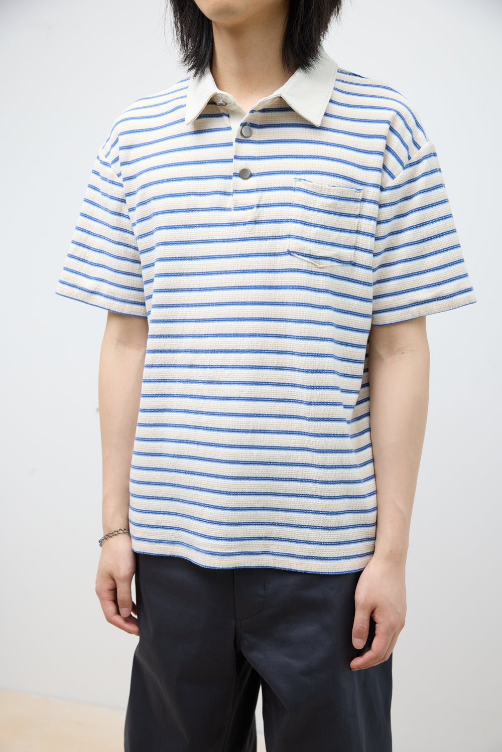 Hatchingroom - Stripe Polo Tee Sky (Blue) product image 9 | TRAB K-Fashion Australia