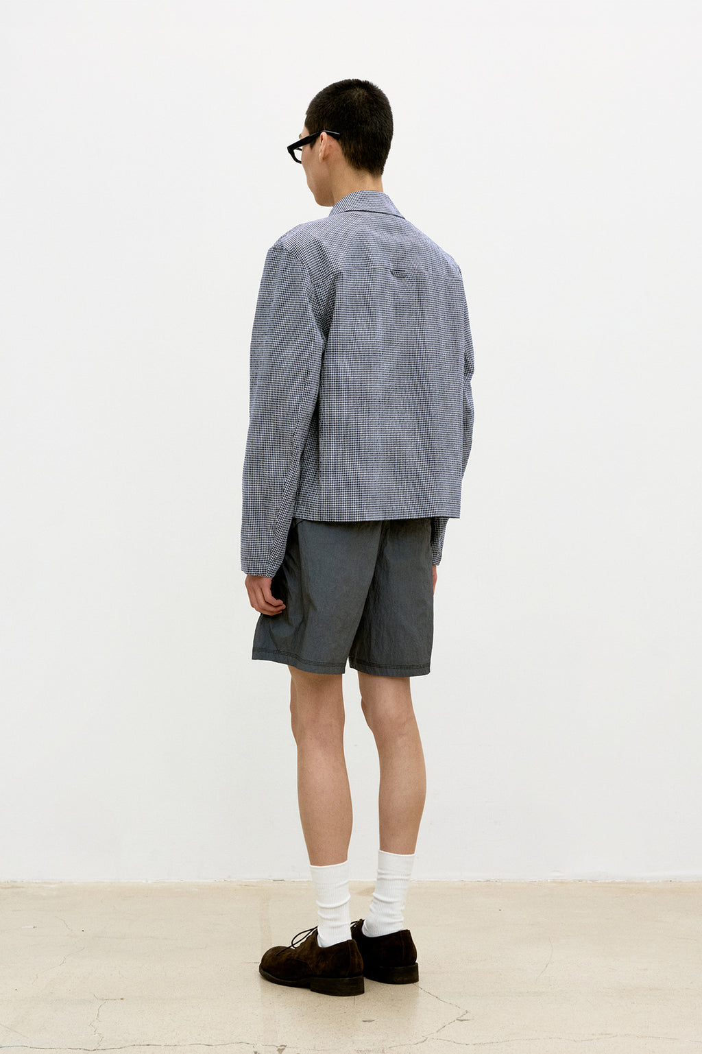 Coor - Micro Check Shirt Zip-Up (Blue Check) product image 4 | TRAB K-Fashion Australia