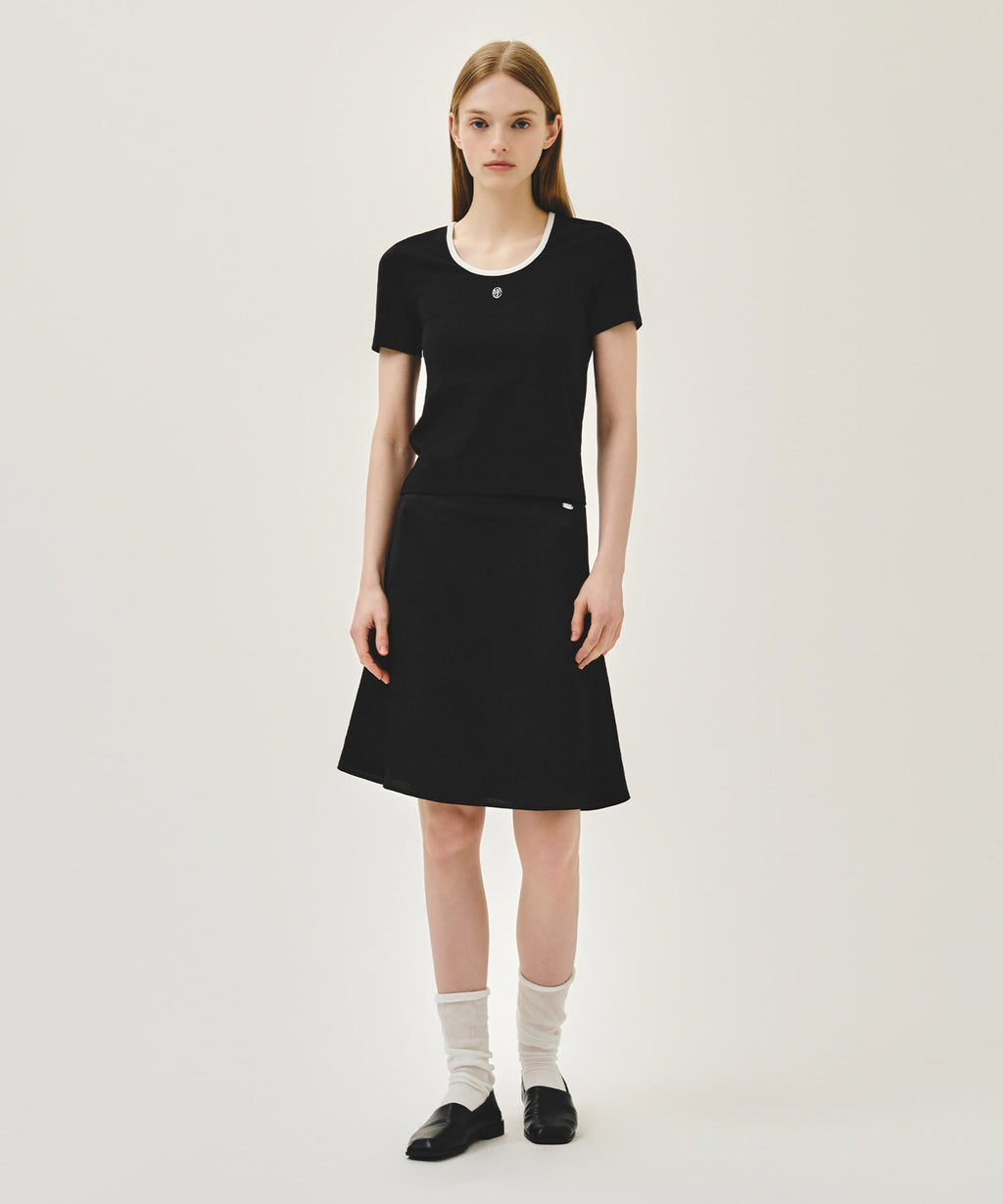 Marithe & Francois Girbaud - Deep Neck Ringer Tee (White/Black) product image 5 | TRAB K-Fashion Australia