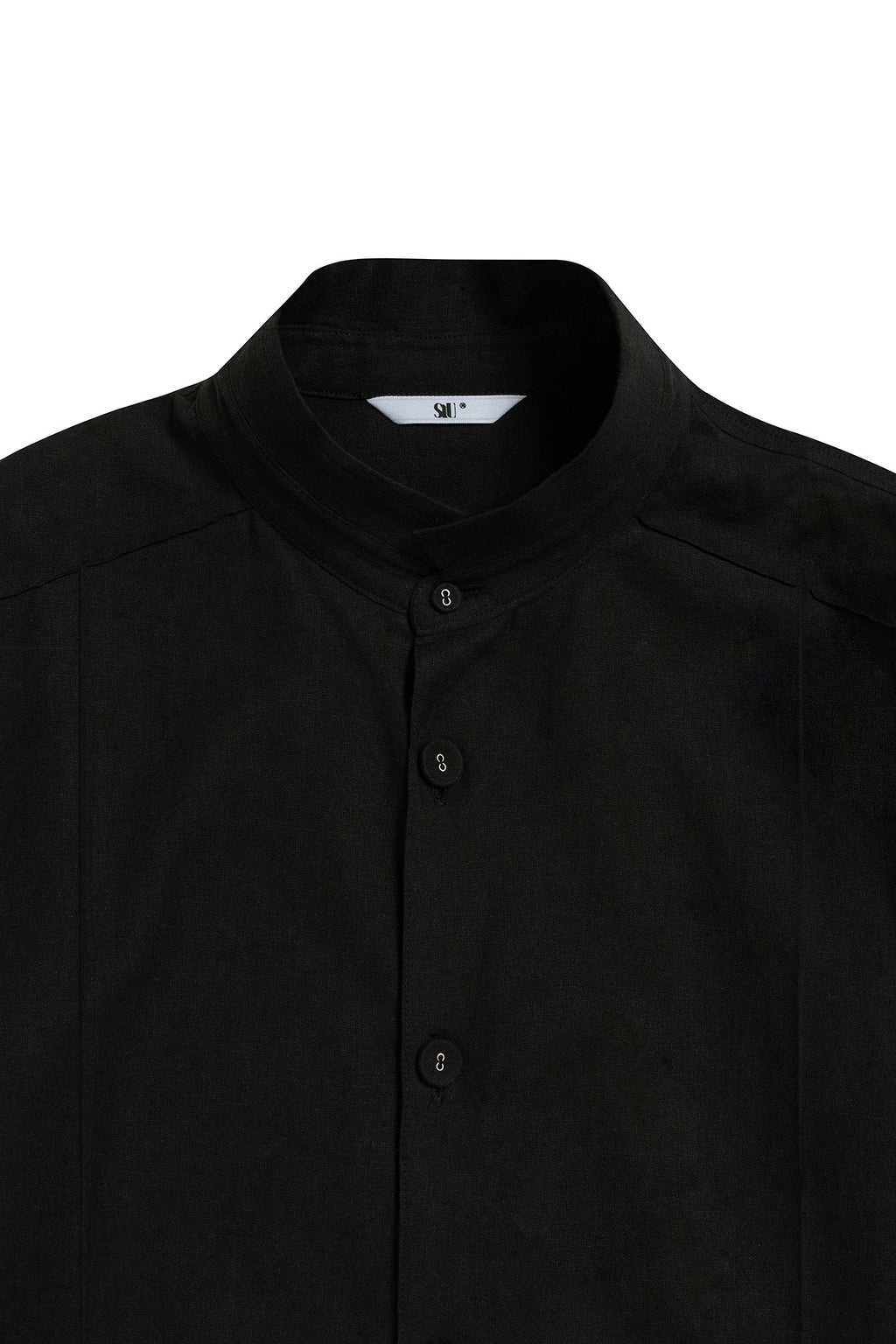 STU - Stand Collar Crease Shirt (Black) product image 19 | TRAB K-Fashion Australia