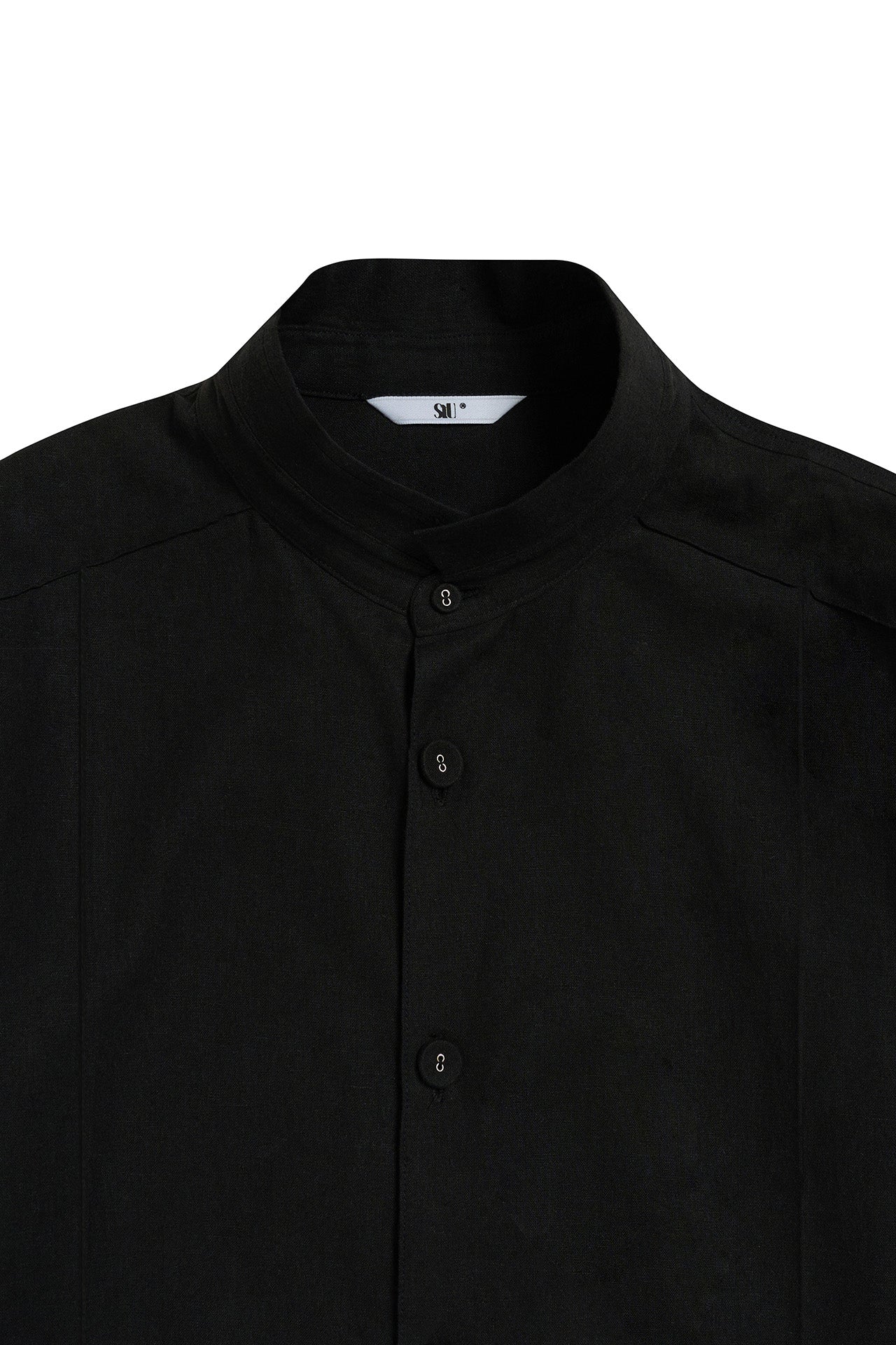 STU - Stand Collar Crease Shirt (Black) product image 19 | TRAB K-Fashion Australia