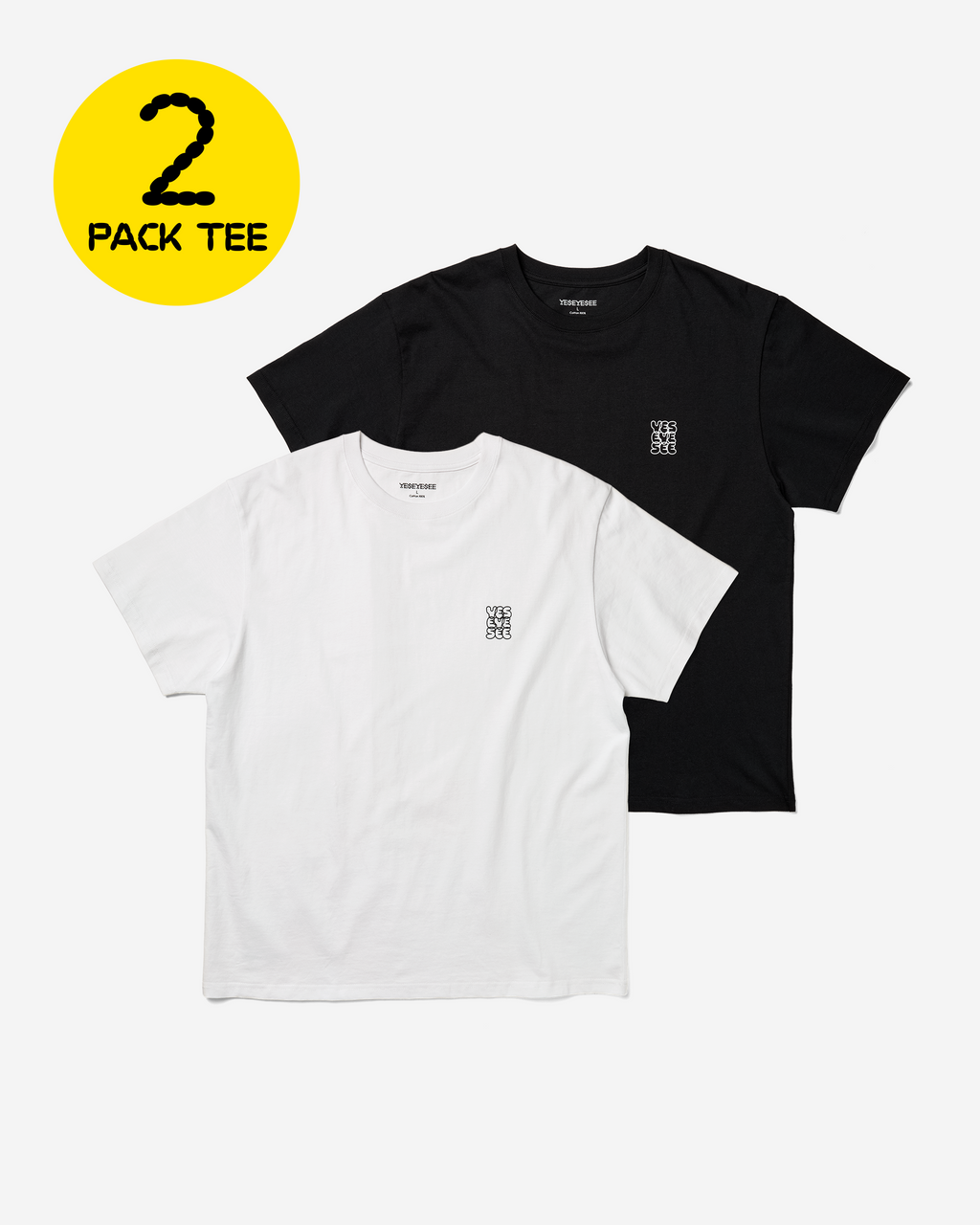 yeseyesee - C-Logo Easy 2 Pack Tee (Multi) product image 1 | TRAB K-Fashion Australia