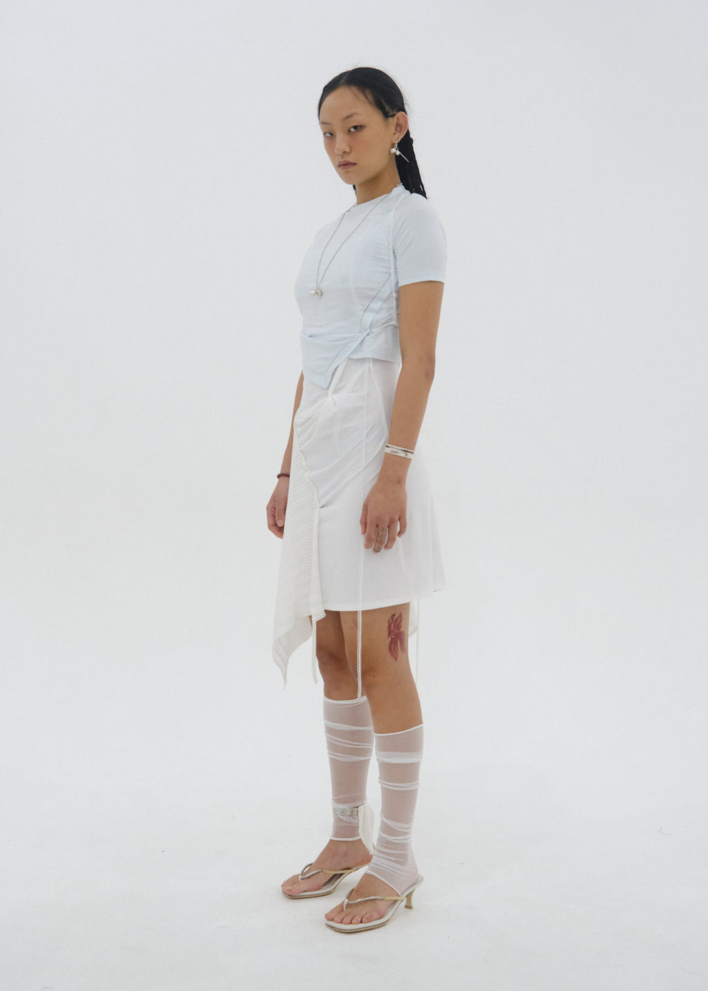 Hyein Seo - Hemstitch Crop Top (Sky Blue) product image 3 | TRAB K-Fashion Australia