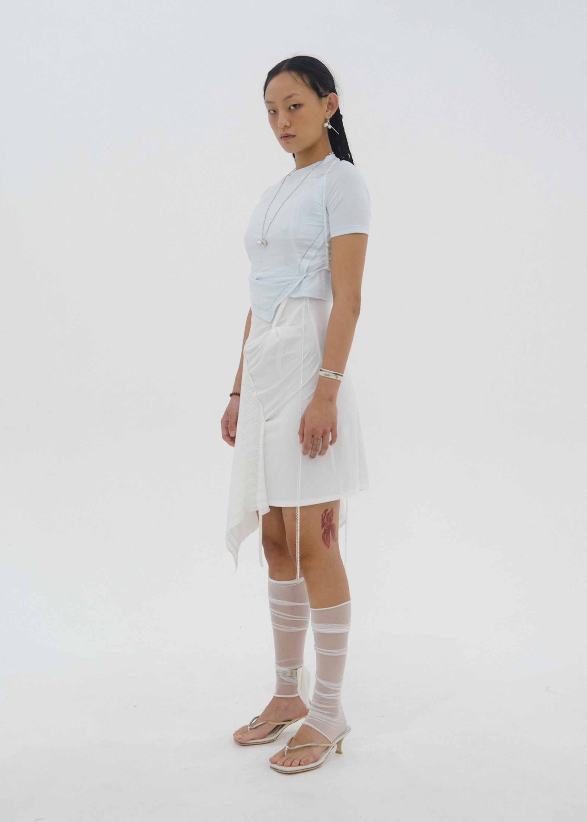 Hyein Seo - Hemstitch Crop Top (Sky Blue) product image 3 | TRAB K-Fashion Australia