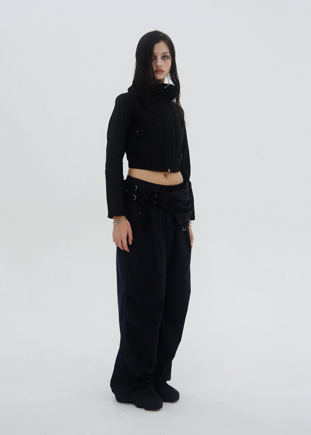 Hyein Seo - Paneled Crop Jacket (Black) product image 3 | TRAB K-Fashion Australia