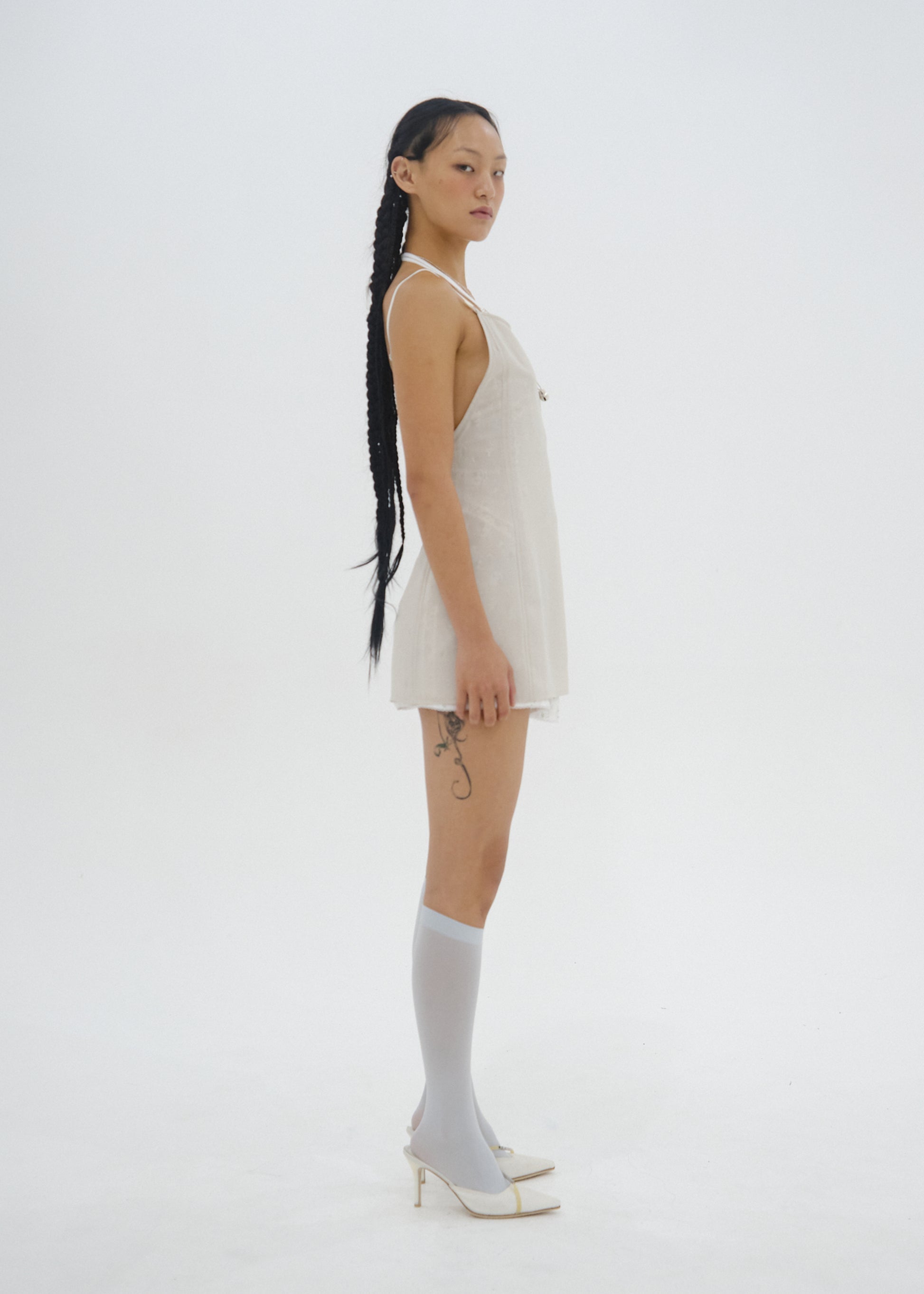Hyein Seo - Double Layer Slip Dress (Fog Green) product image 3 | TRAB K-Fashion Australia