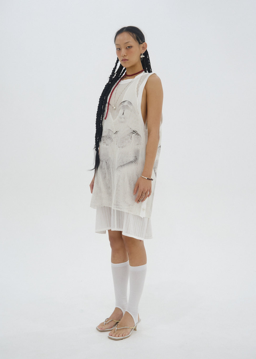 Hyein Seo - "JR" Mesh Sleeveless (White) product image 3 | TRAB K-Fashion Australia