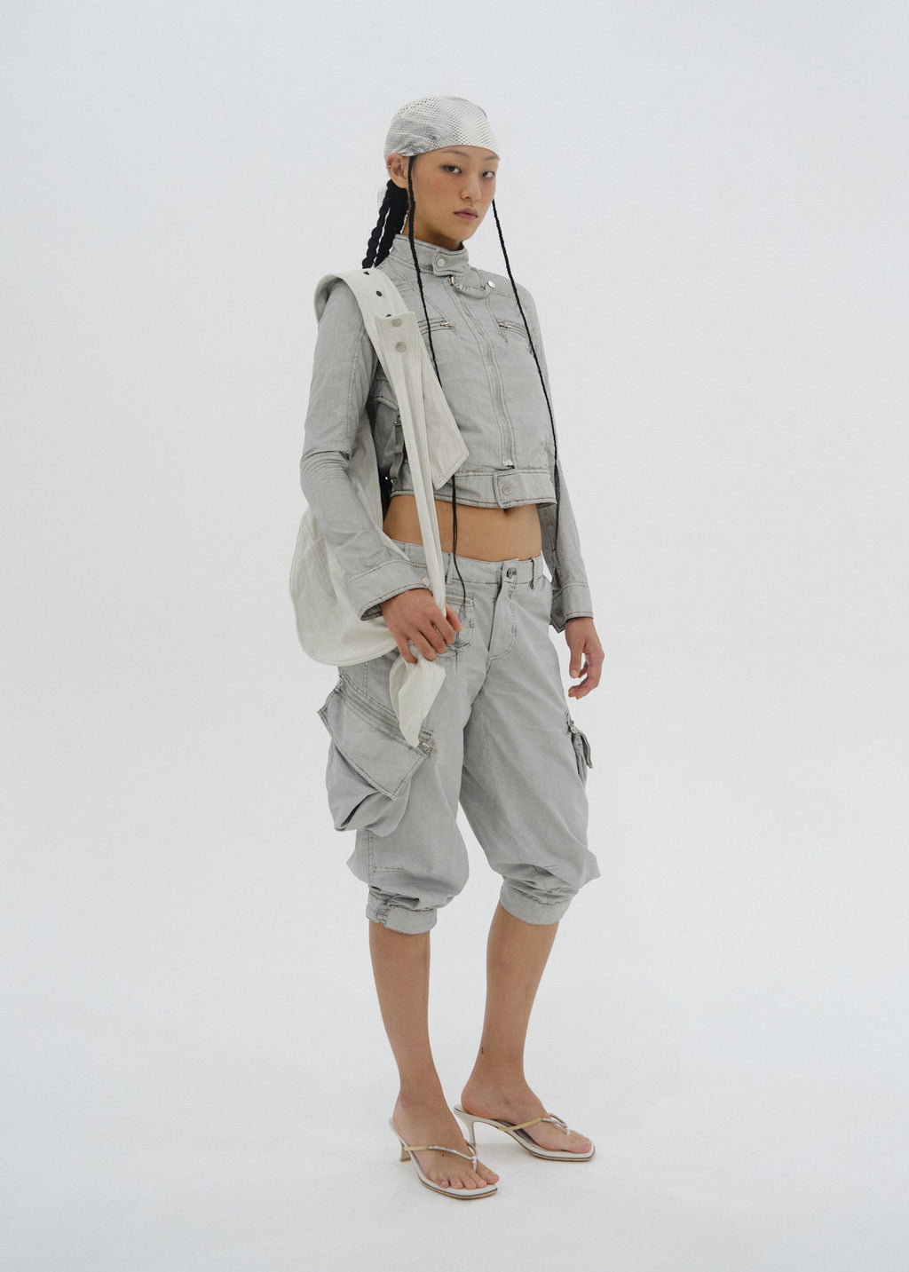 Hyein Seo - Dyed Moto Jacket (Moon Grey) product image 3 | TRAB K-Fashion Australia