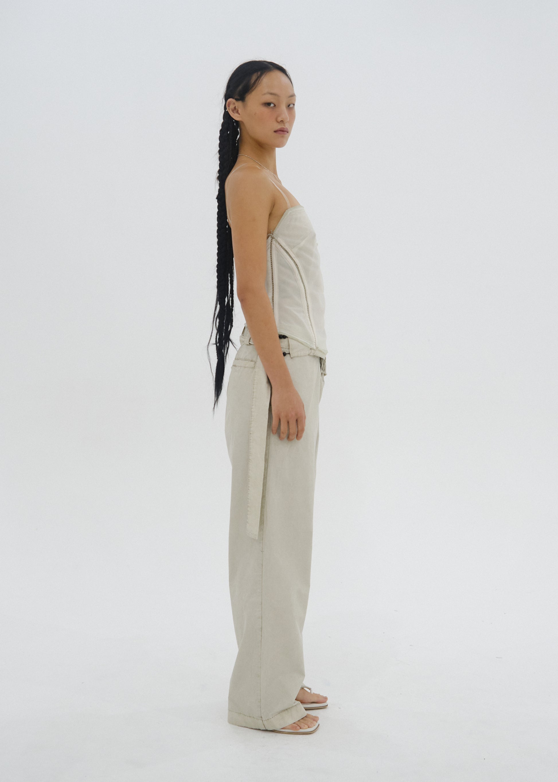 Hyein Seo - Cotton Pants w/ Waist Bag (Greige) product image 3 | TRAB K-Fashion Australia