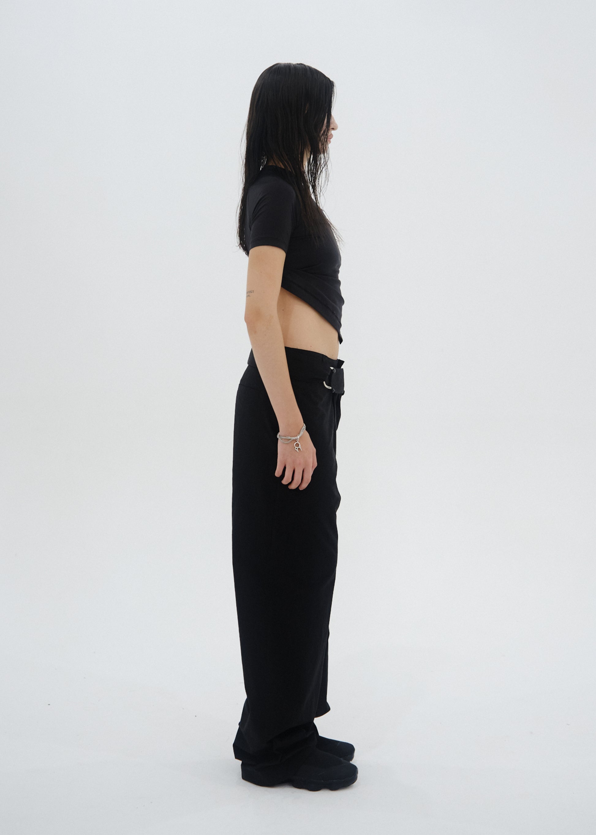 Hyein Seo - Hemstitch Crop Top (Black) product image 5 | TRAB K-Fashion Australia