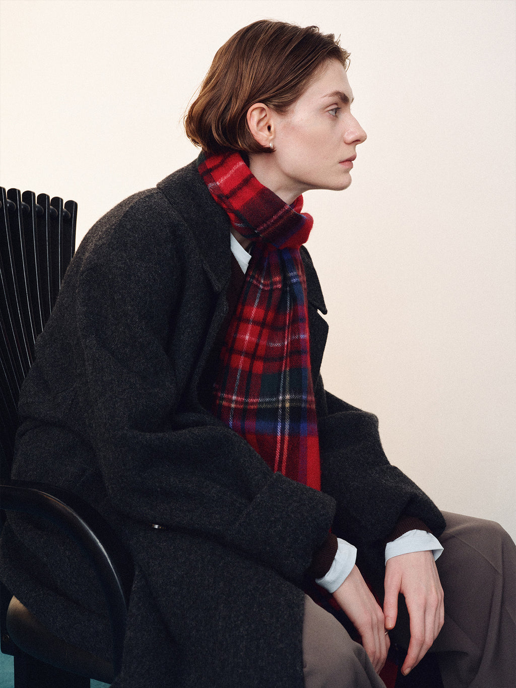 Tonywack - Hand-Made Wool Belted Double Coat (Melange Charcoal) product image 7 | TRAB K-Fashion Australia