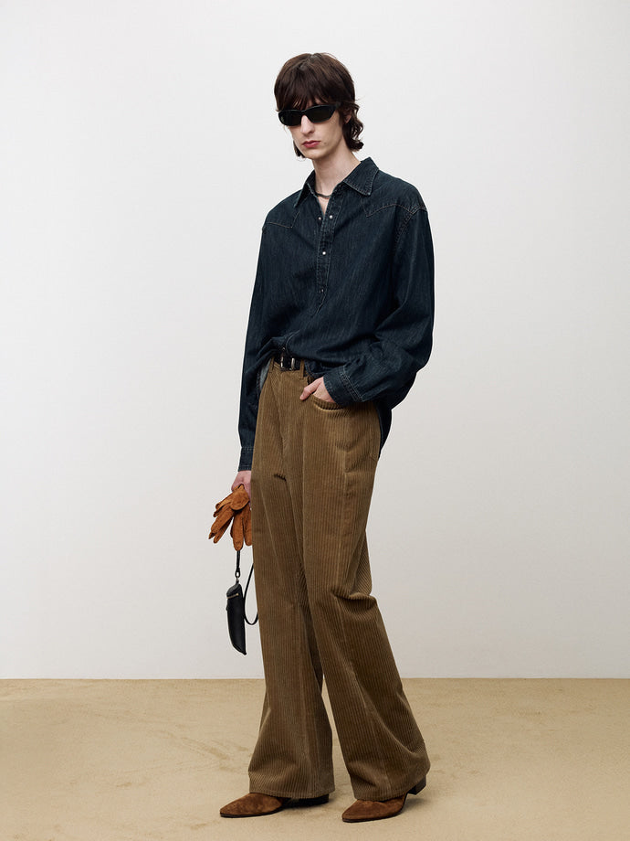 Tonywack - Washed Denim Western Shirt (Dark Blue) product image 3 | TRAB K-Fashion Australia