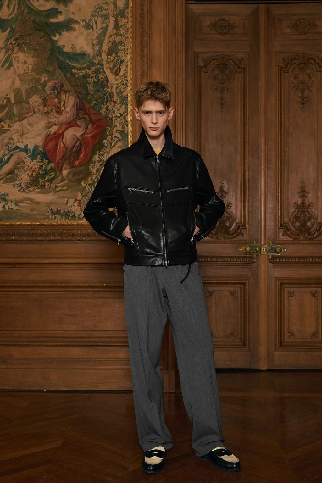 STU - Lambskin Zipper Leather Jacket (Black) product image 11 | TRAB K-Fashion Australia