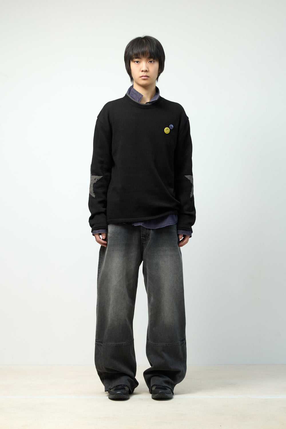 Hatchingroom - Flare Button Jeans Washed (Black) product image 10 | TRAB K-Fashion Australia
