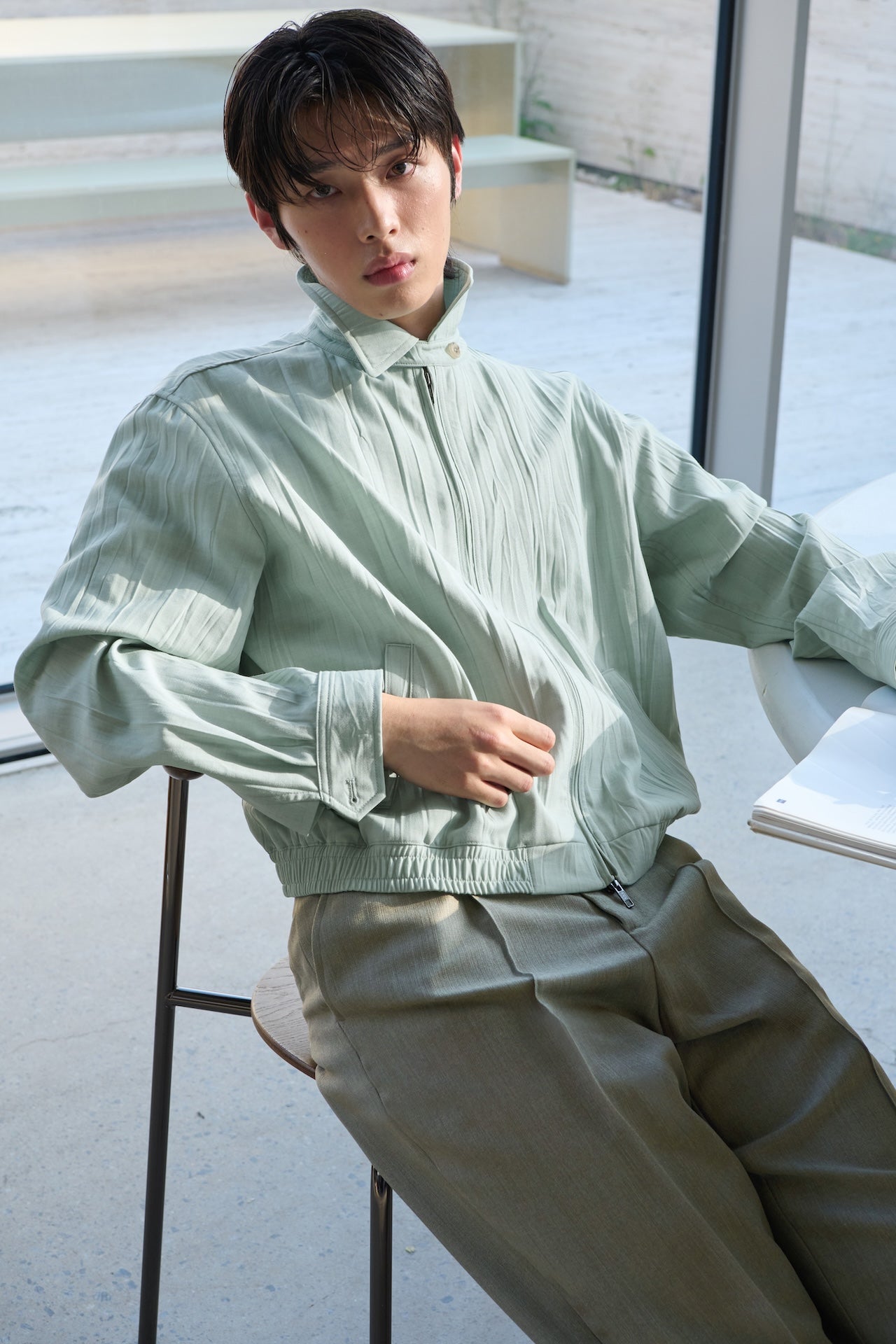 STU - Pleats Swing Jacket (Light Blue) product image 14 | TRAB K-Fashion Australia
